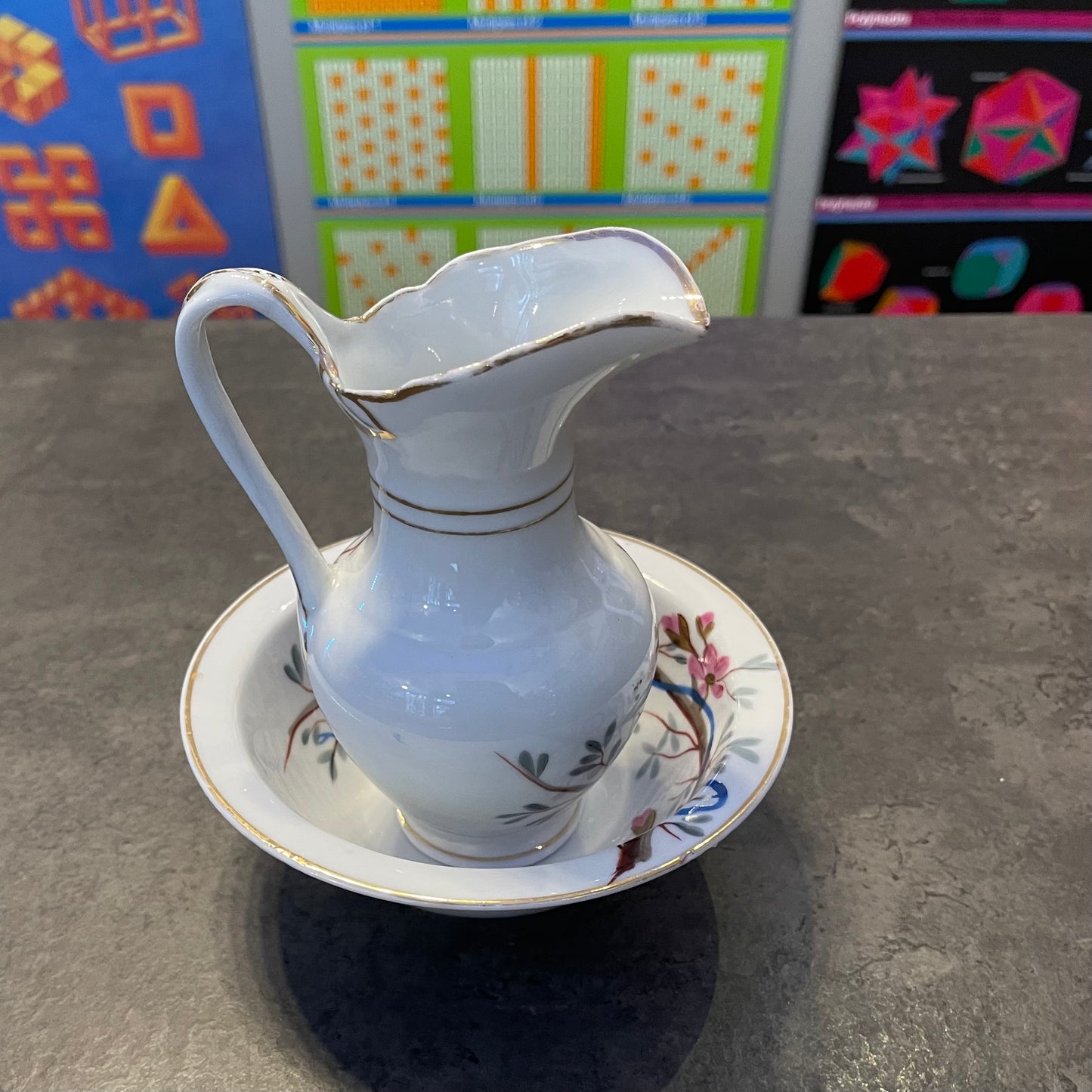 Small Porcelain Pitcher with Basin Set