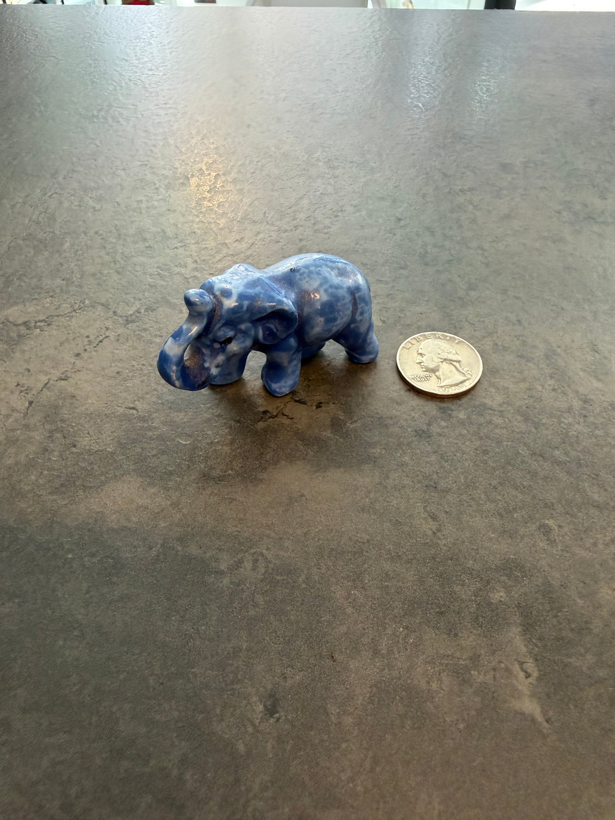 Blue Tiny Elephant Figurine