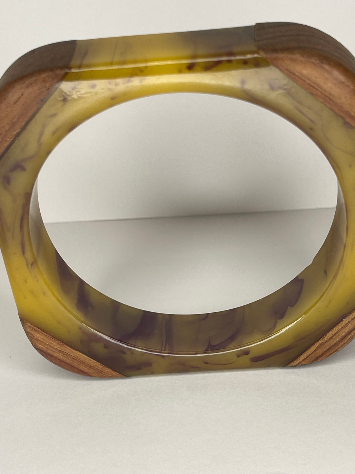 Bakelite and Wood Bangle Bracelet