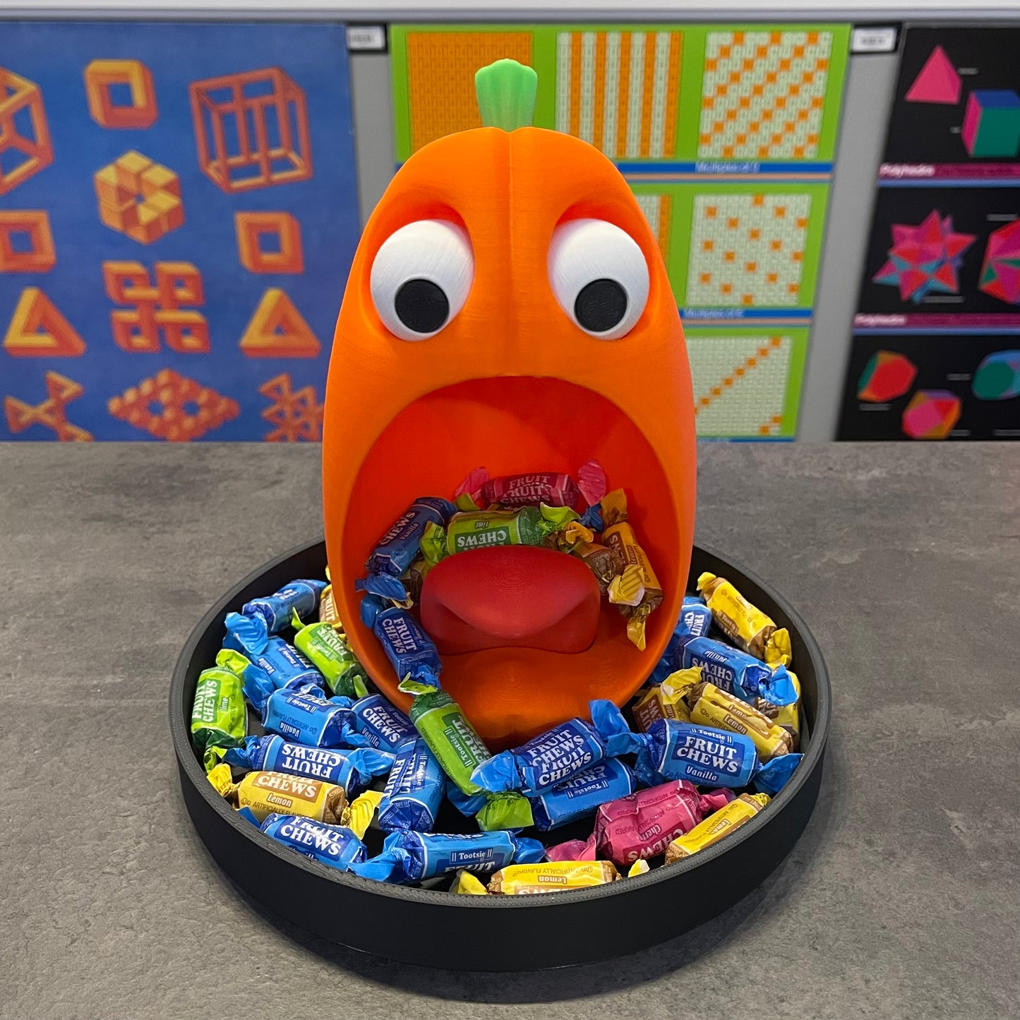 3D Printed Screaming Pumpkin Candy Dish