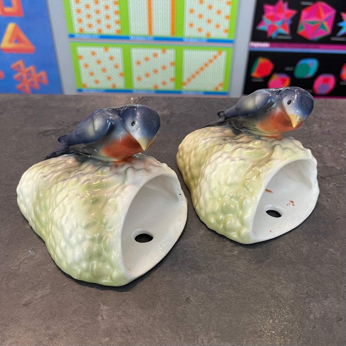 Pair of Purple Martin Wall Planters