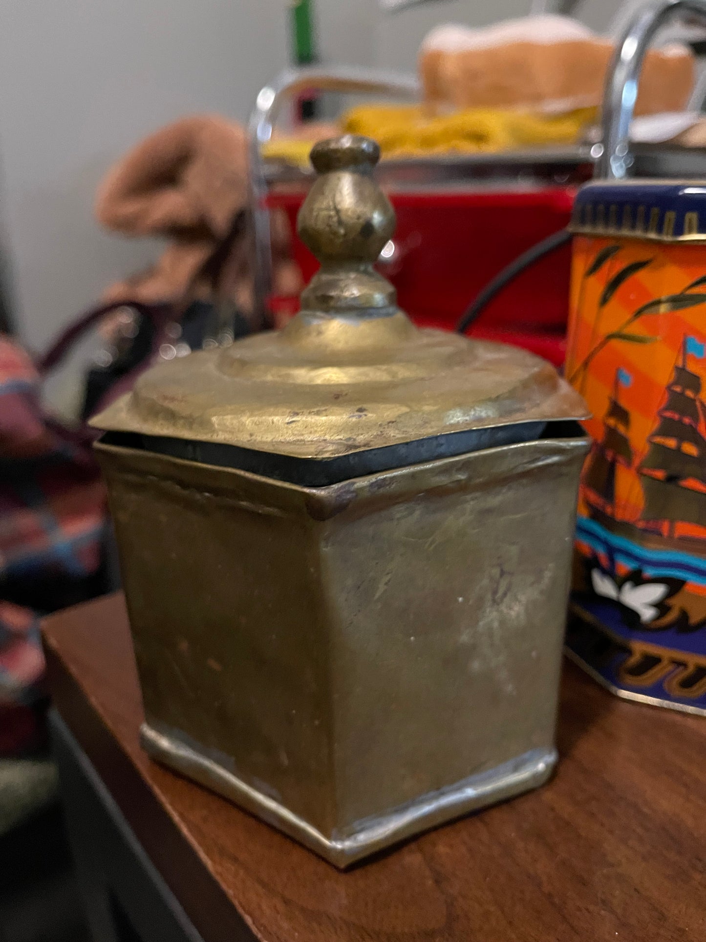 Hinged Brass Container