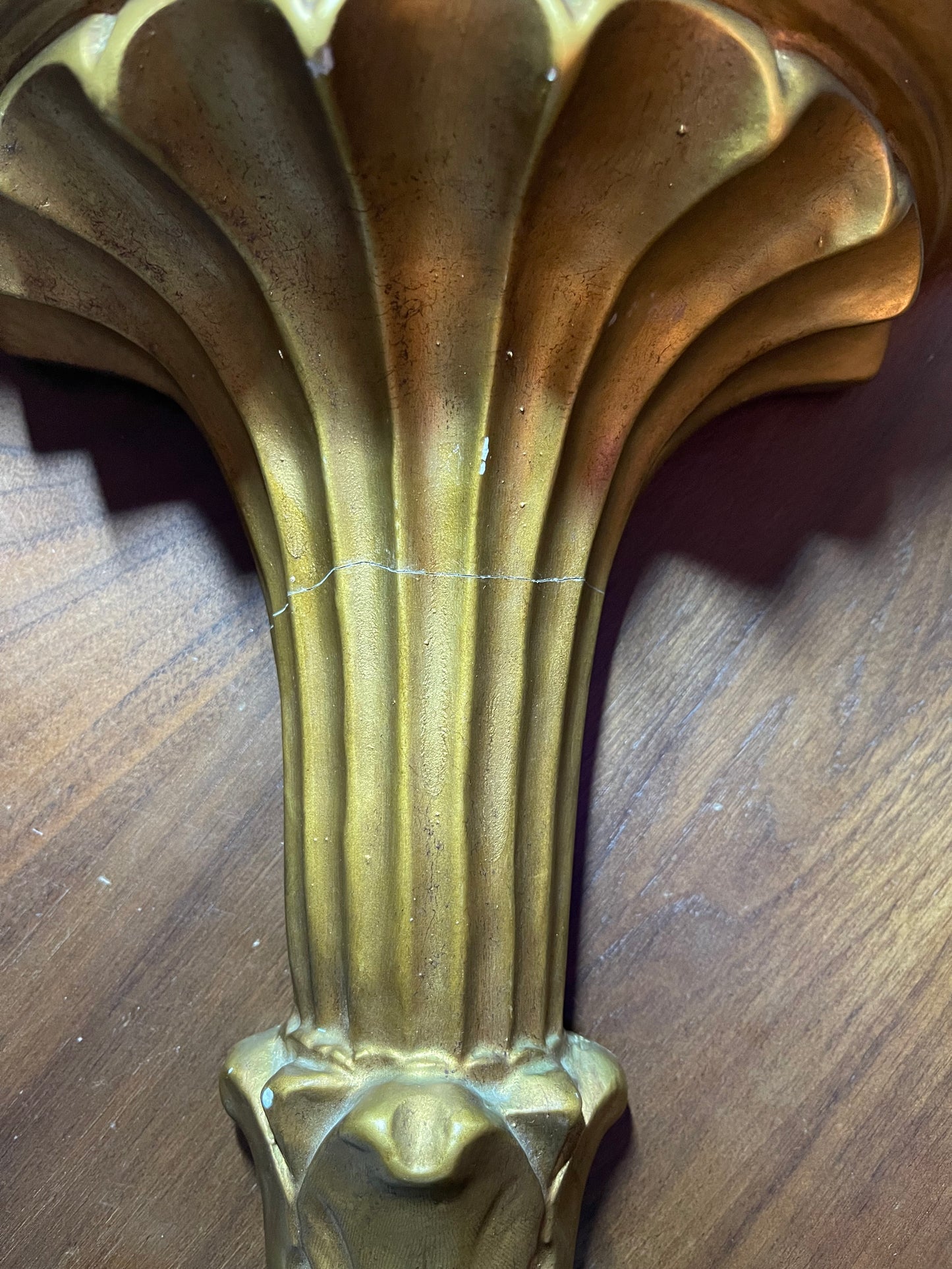 Alexander Backer Chalkware Gold Wall Shelf