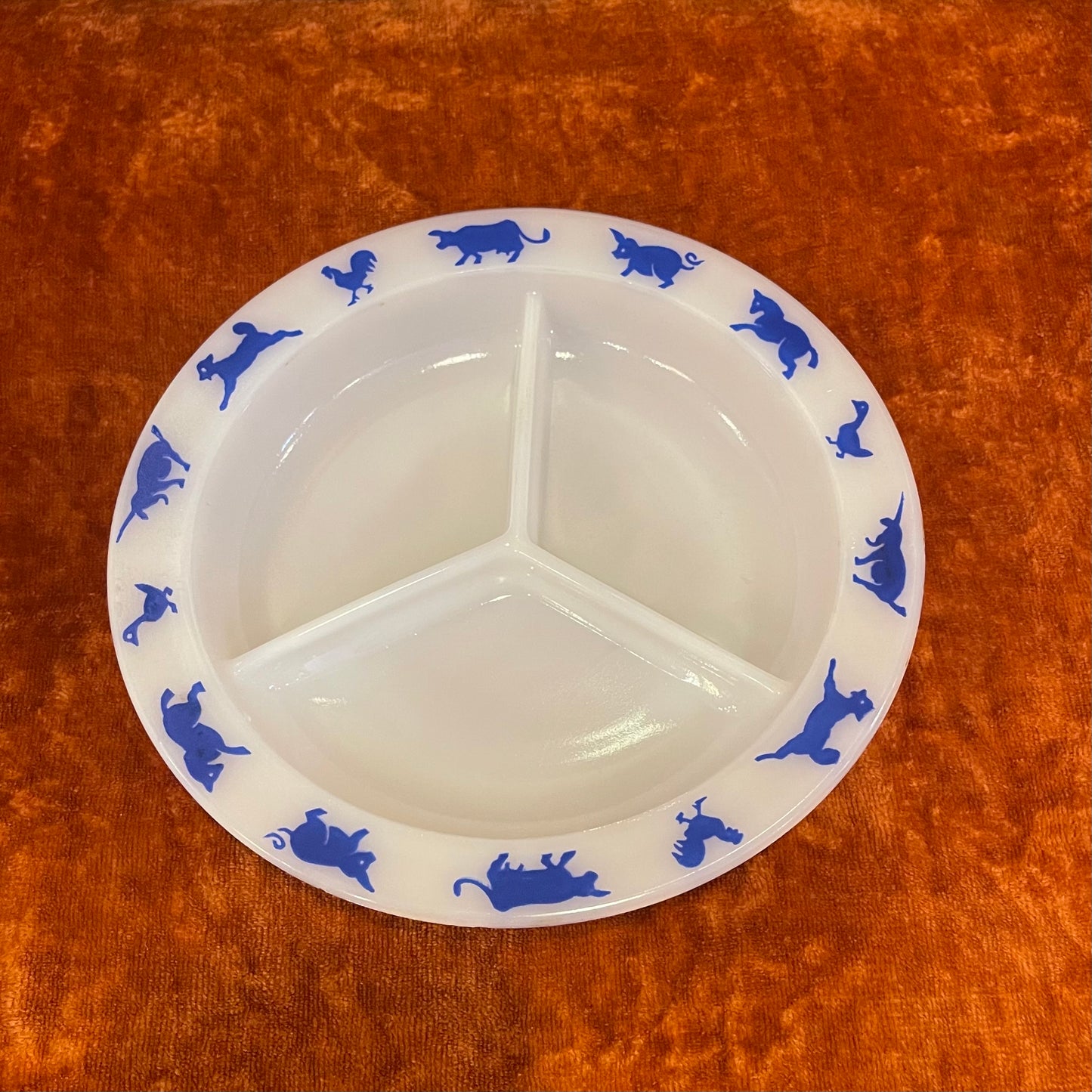 Milk Glass Divided Children's Dish