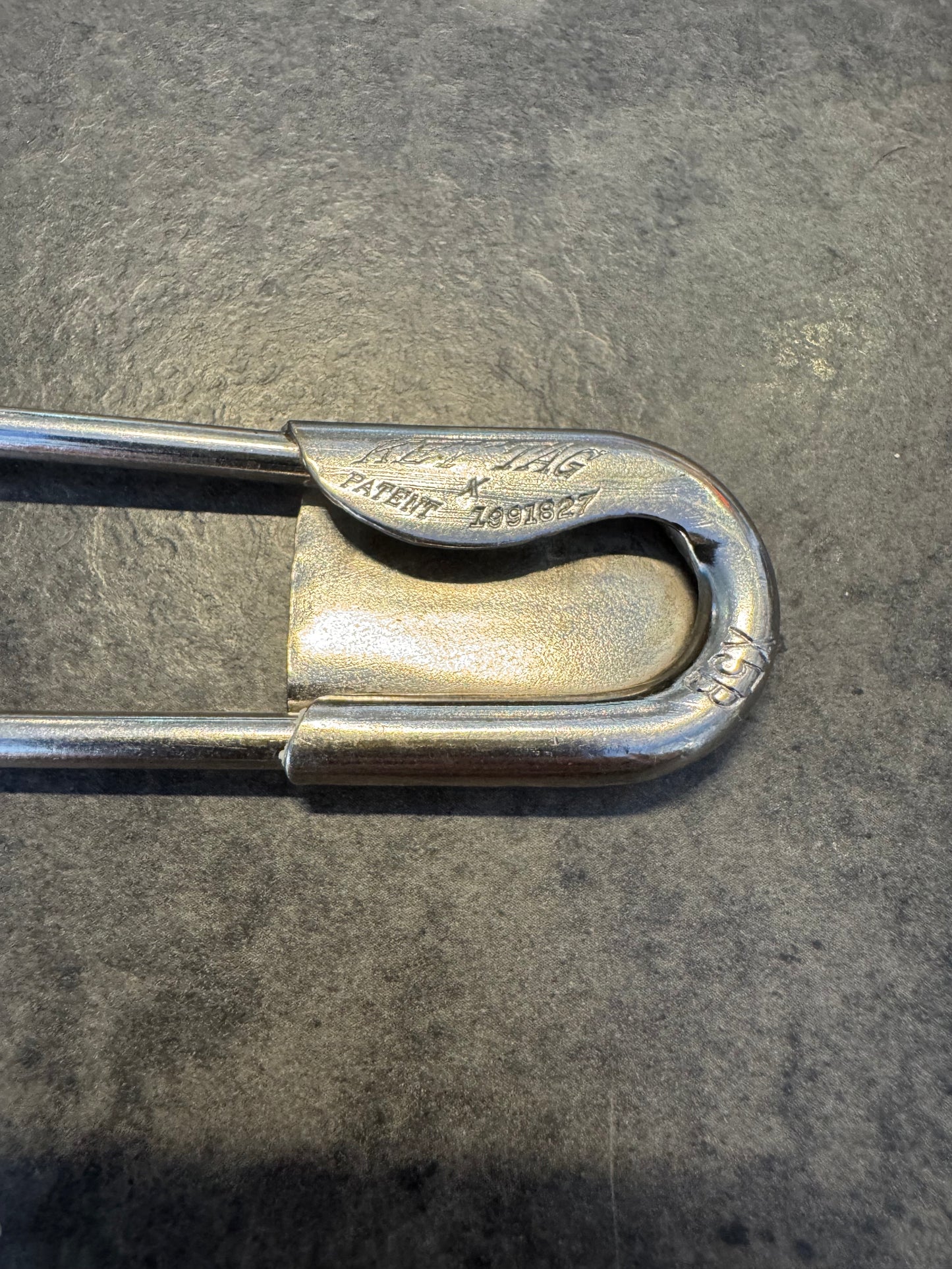 5" Metal Key Tag Safety Pin - Patented Large Laundry Pin