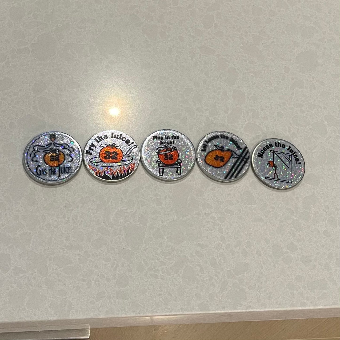Set of 5 OJ Simpson Milk Cap Slammers