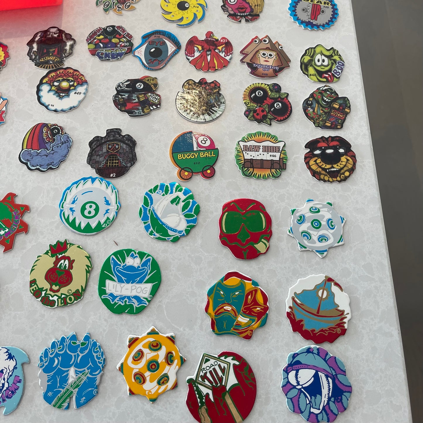 Set of 45 Die Cut Milk Caps/Pogs
