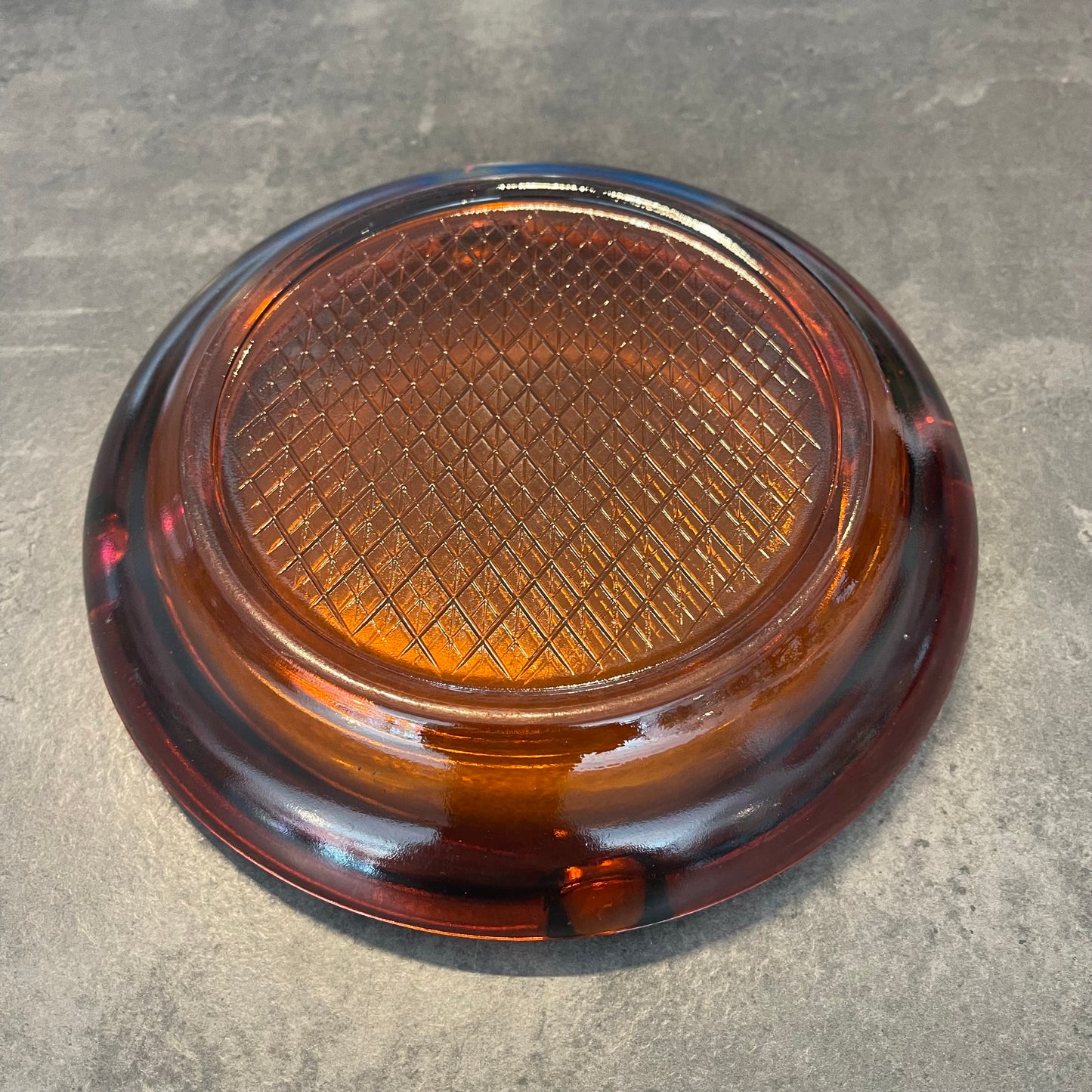 Amber Glass Ashtray