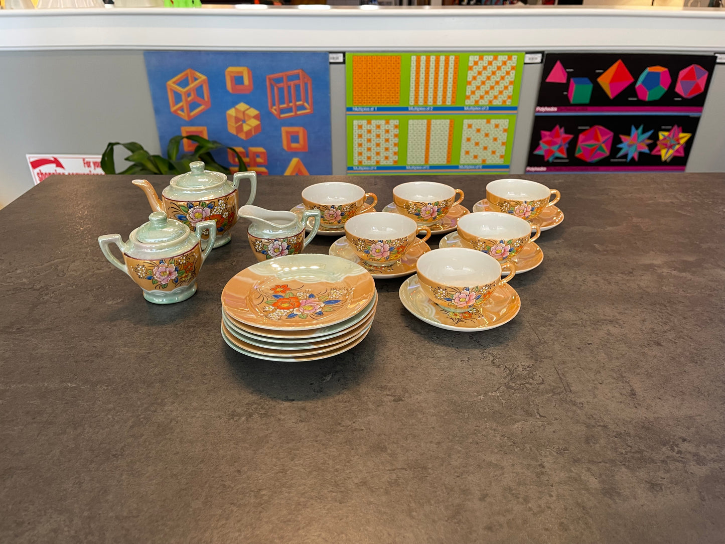 Japanese Lusterware 21 Piece Diminutive Tea Set