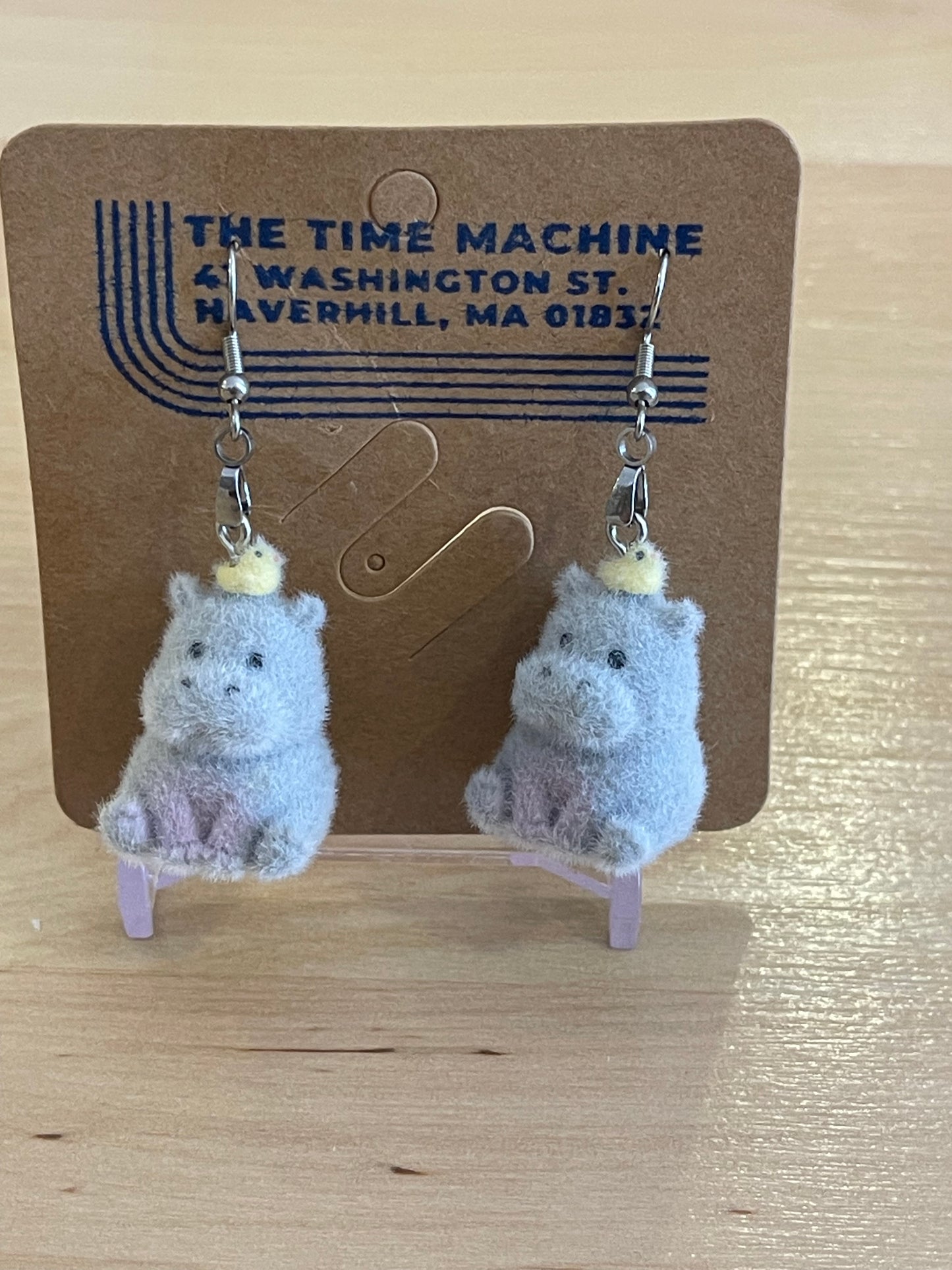 Fuzzy Hippo Earrings