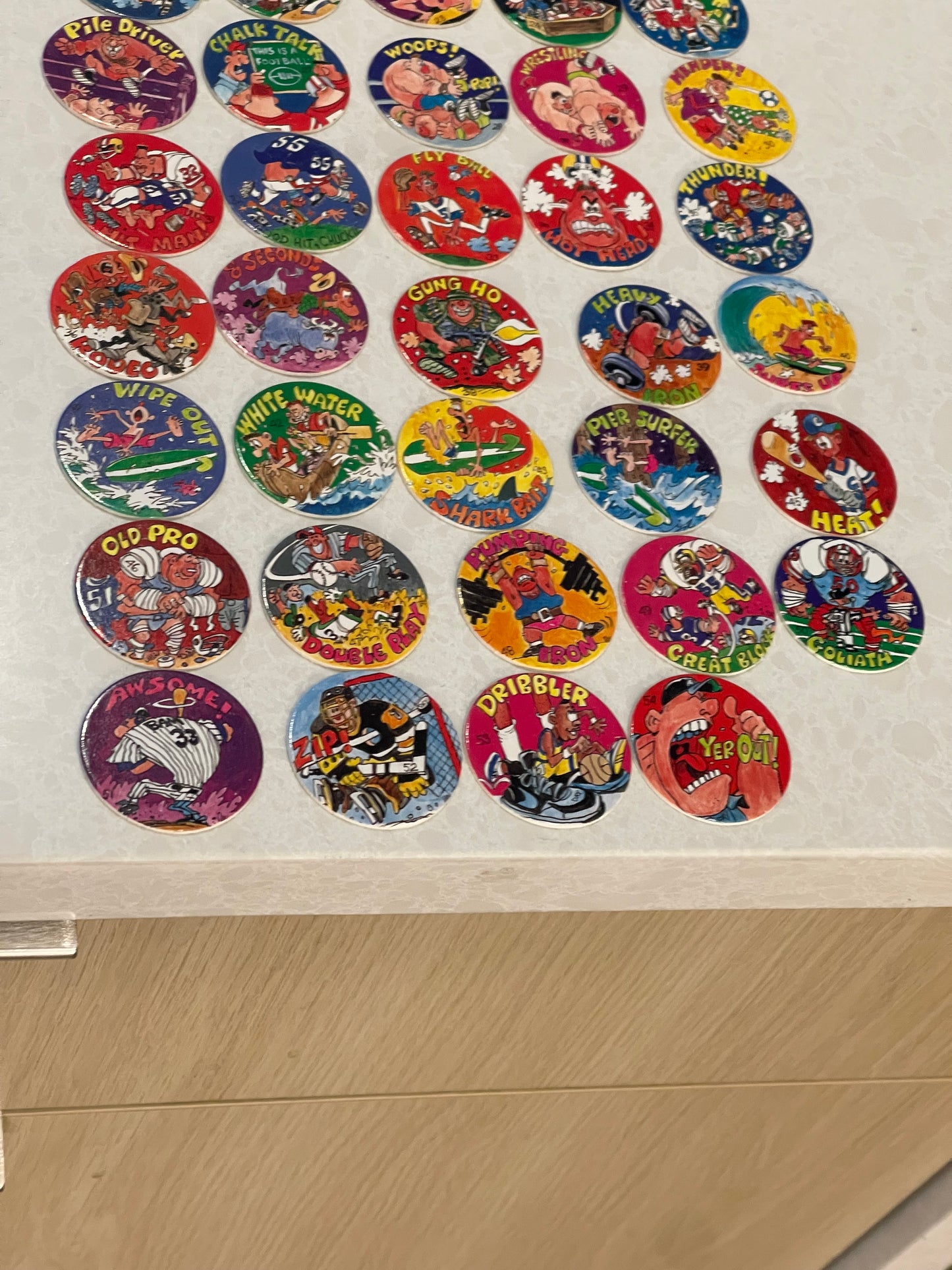 Set of Wacky Sports Themed Pogs