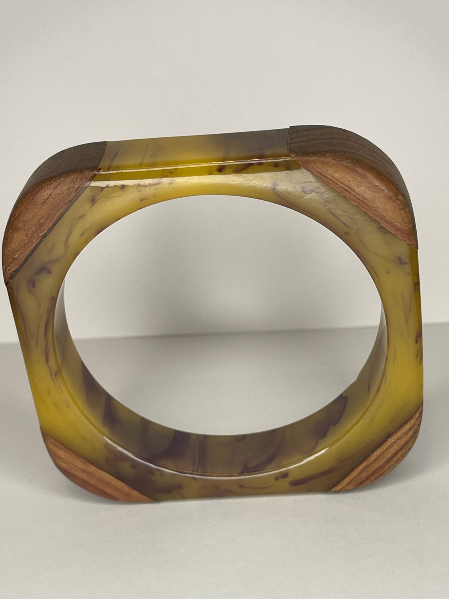 Bakelite and Wood Bangle Bracelet