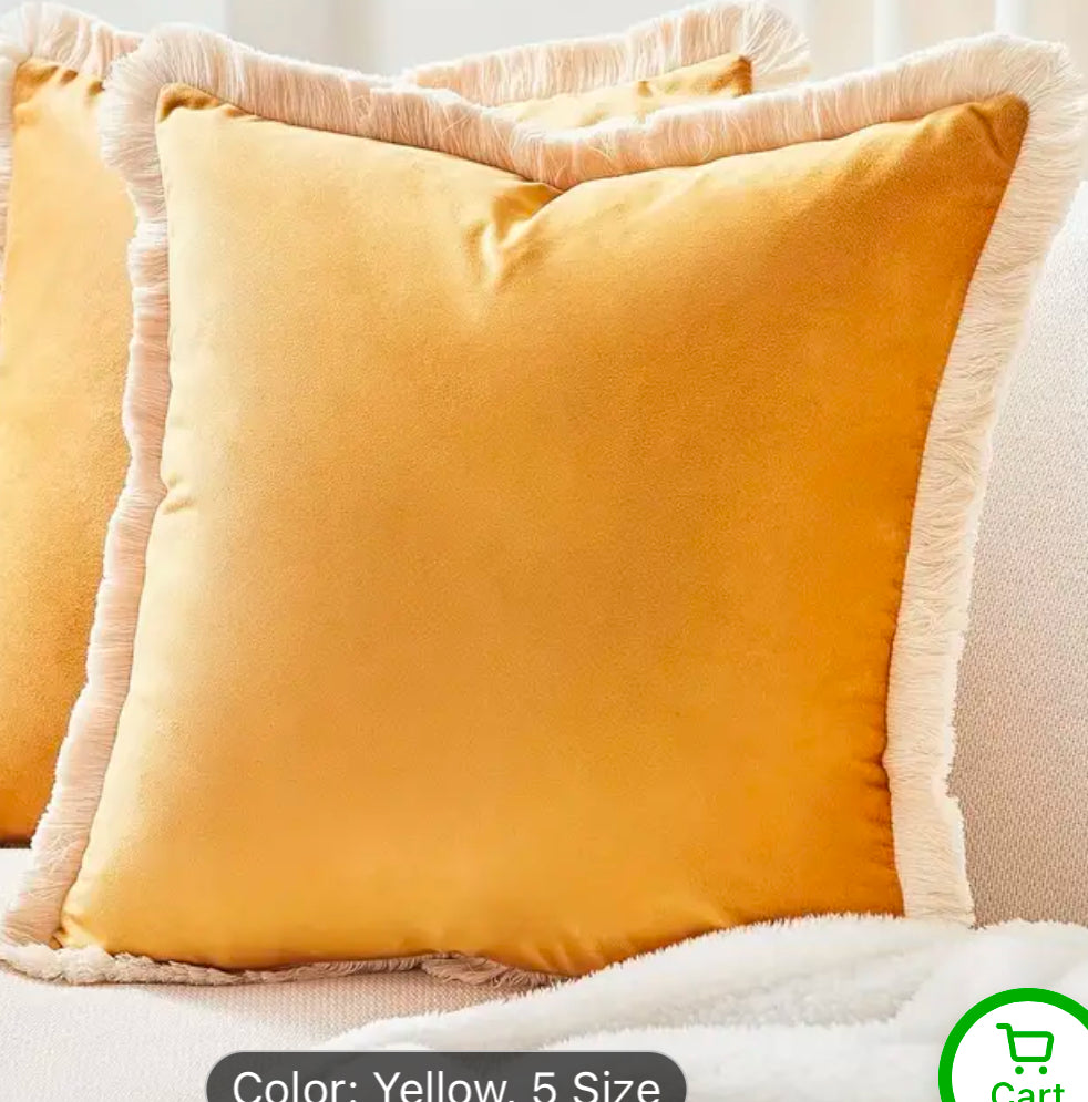 Velvet Fringe Pillow