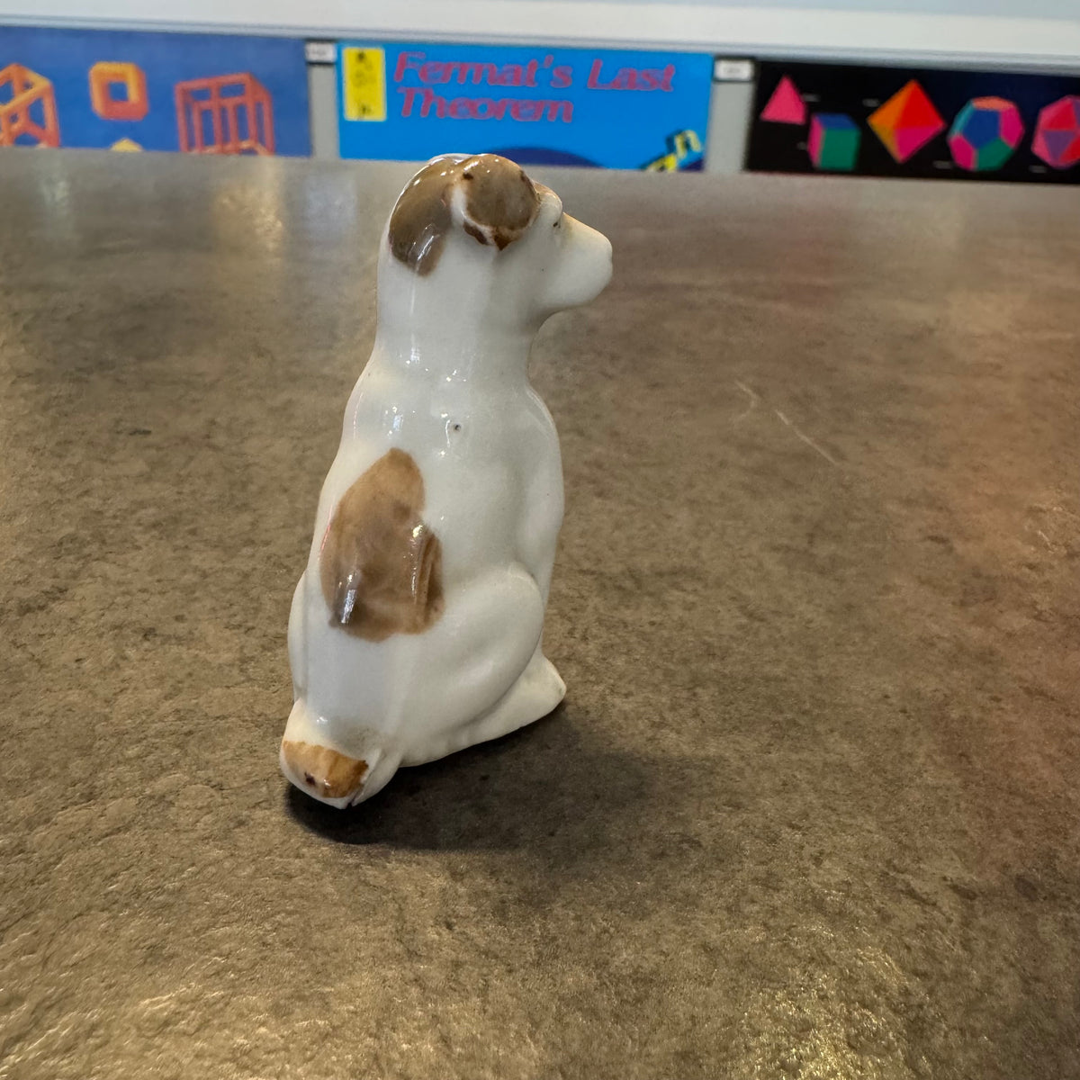 3" Porcelain Dog w/ Tan Spots Made in Japan