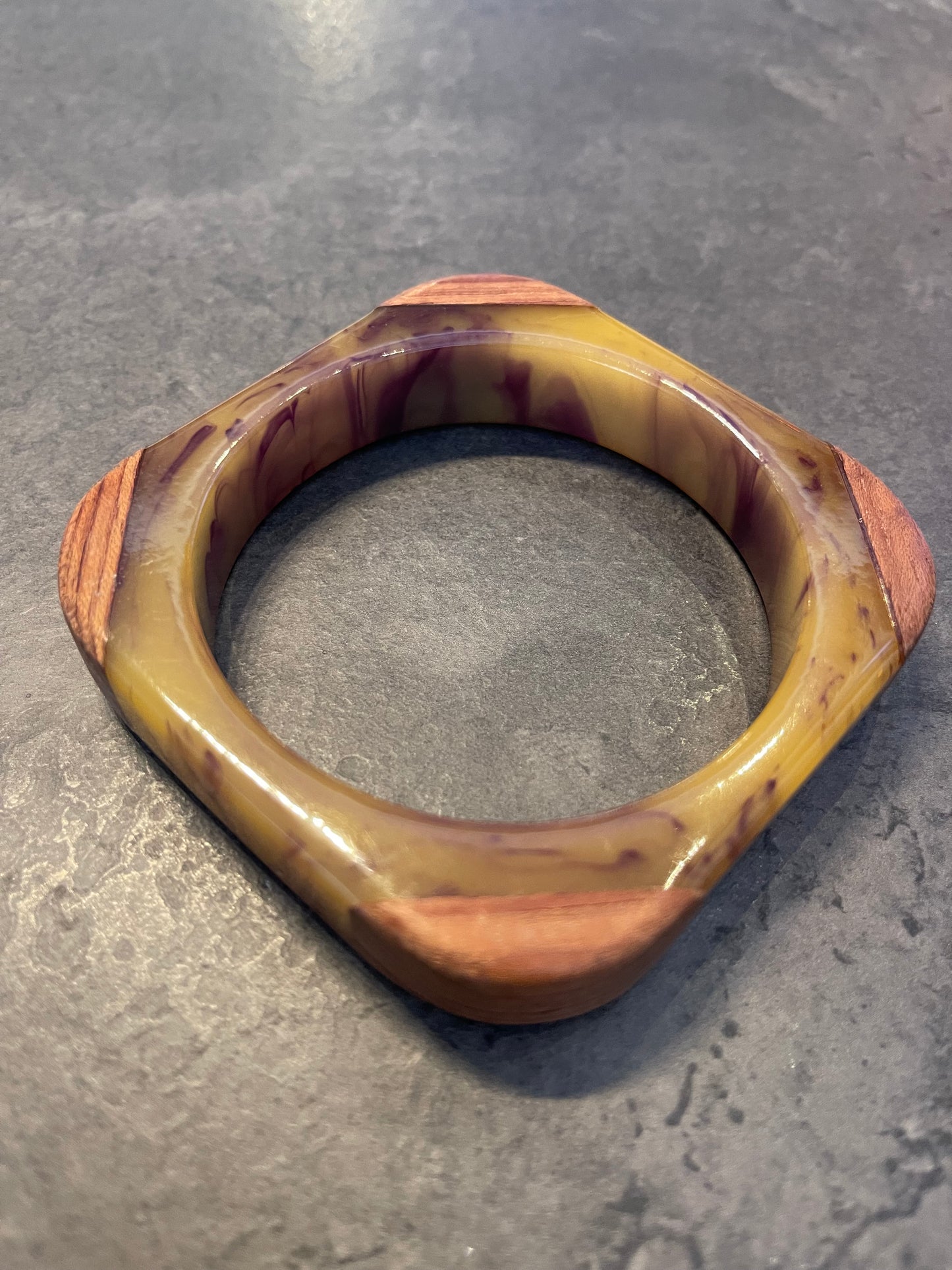 Bakelite and Wood Bangle Bracelet