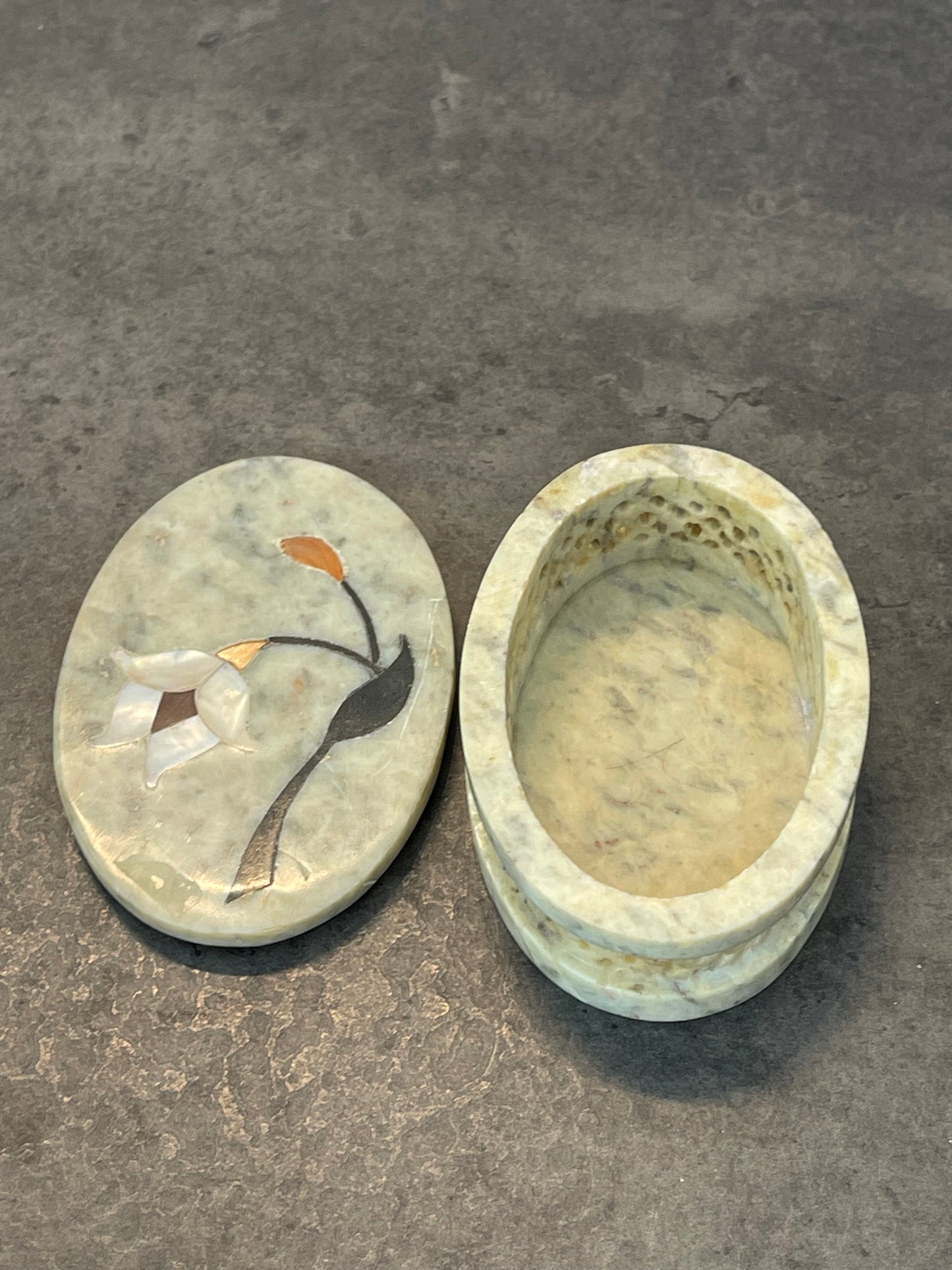 Stone Inlaid Trinket Box