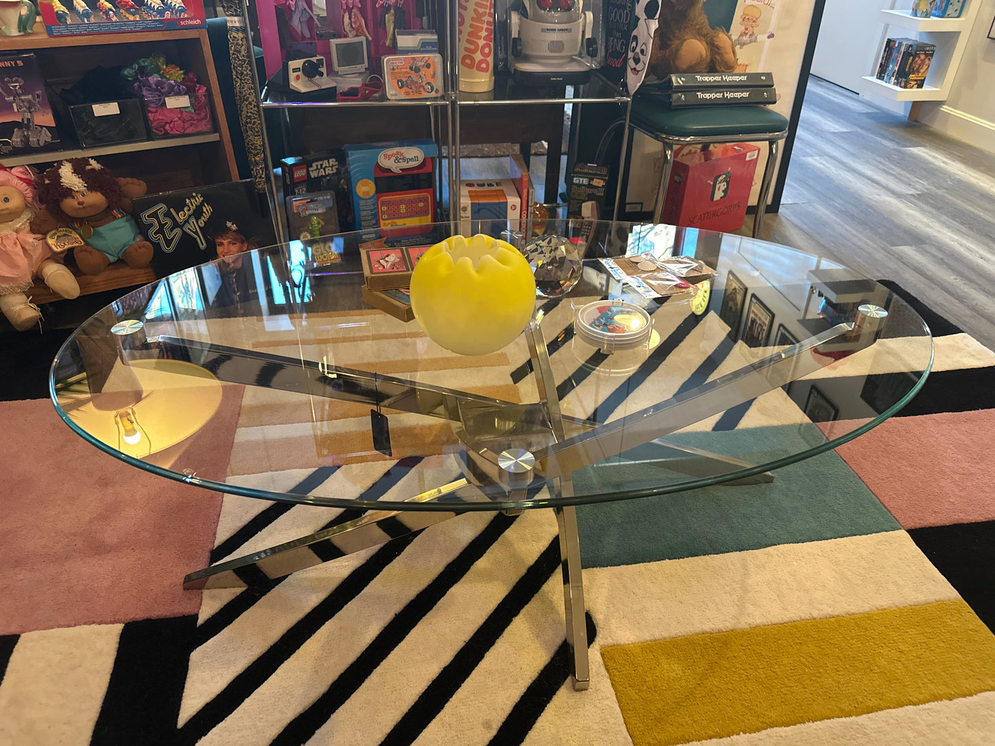 Glass & Metal Cocktail Table