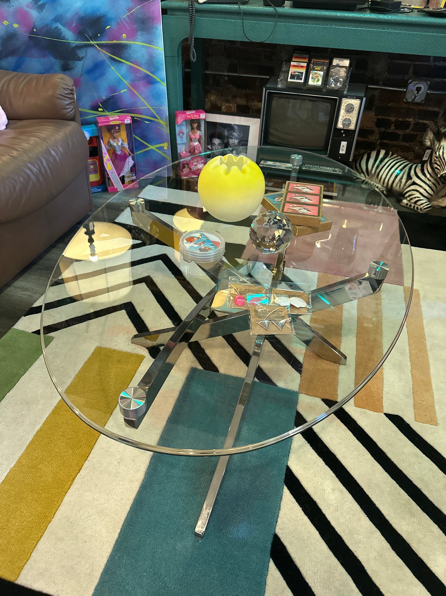 Glass & Metal Cocktail Table
