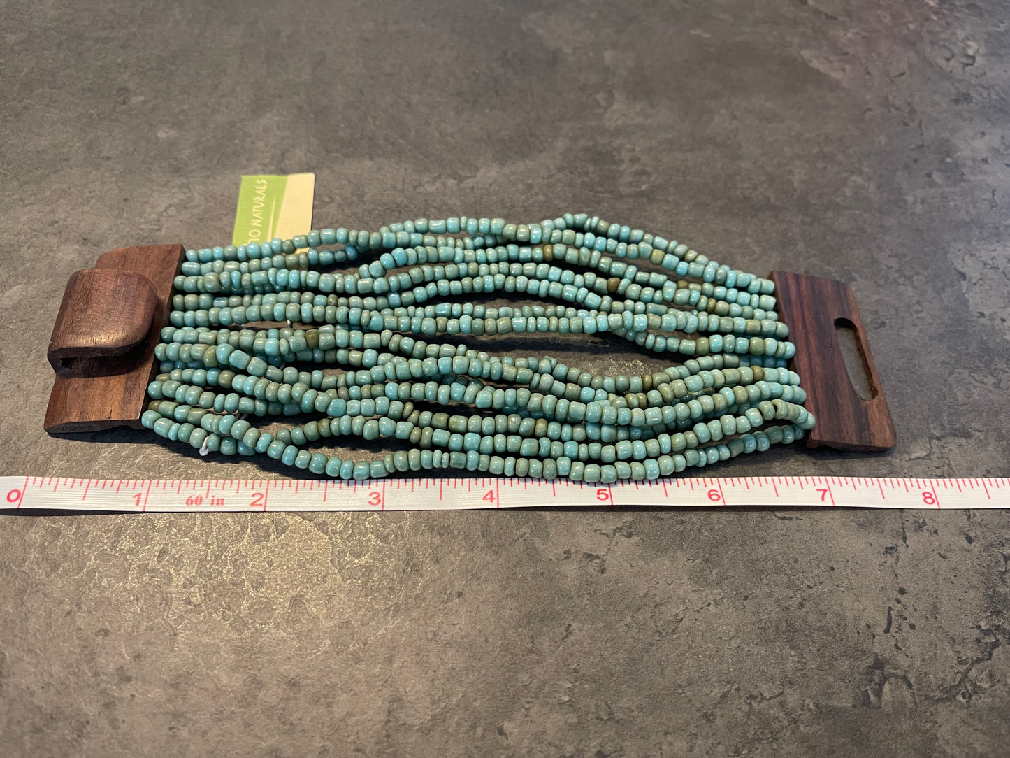 Wood Buckle Beaded Bracelet