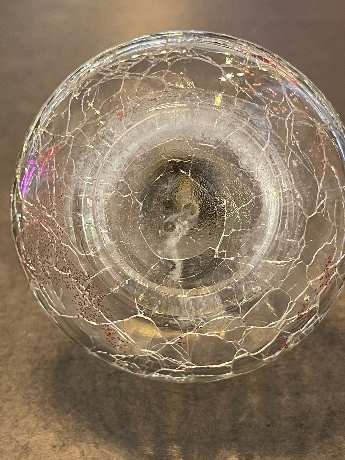 Crackle Glass Perfume Bottle