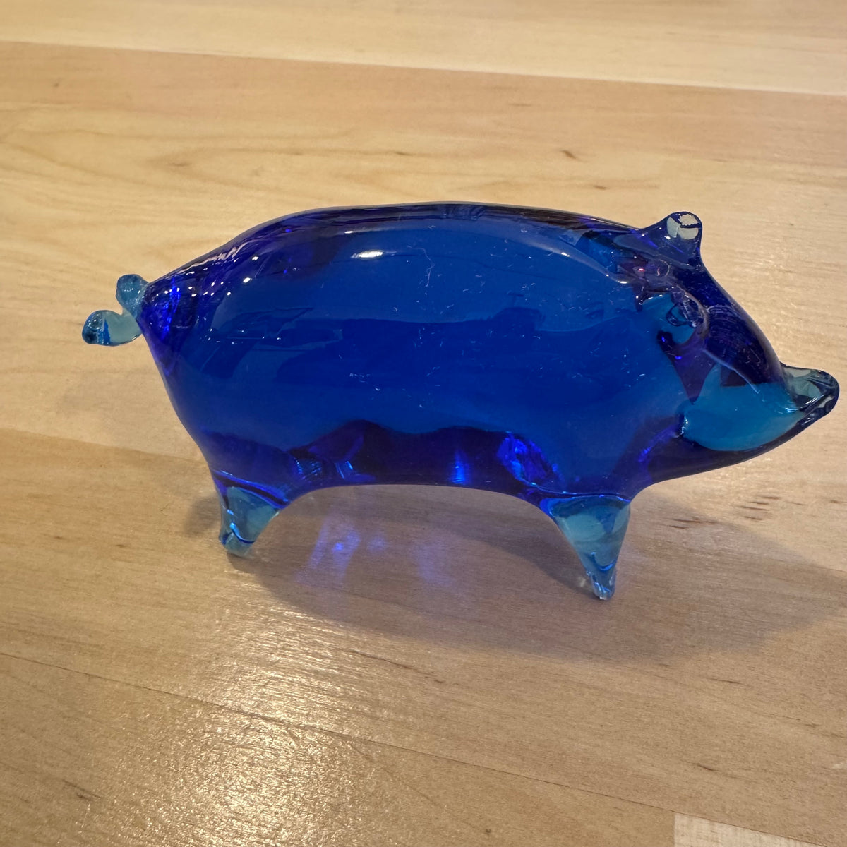 Blue Glass Pig