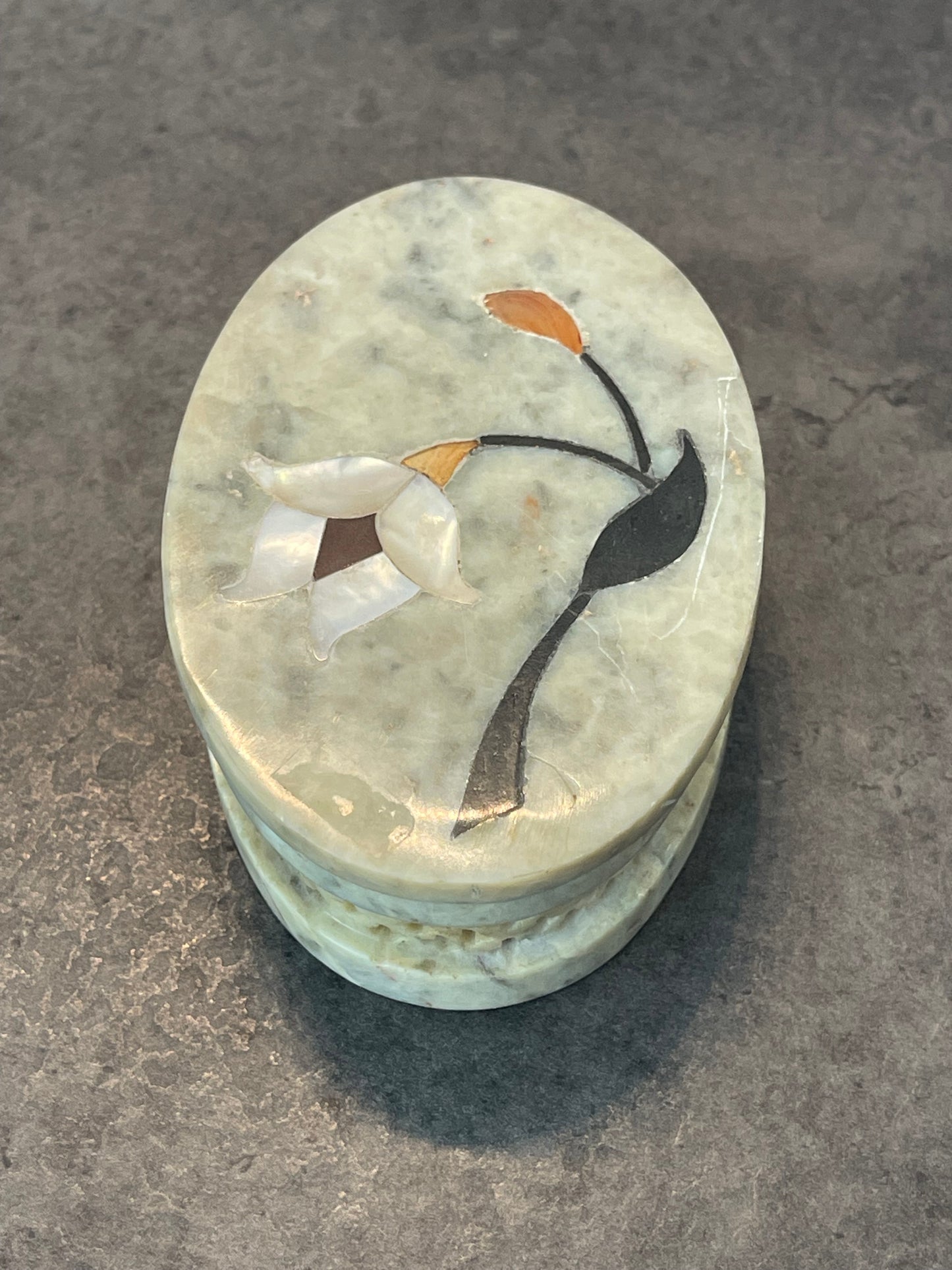 Stone Inlaid Trinket Box