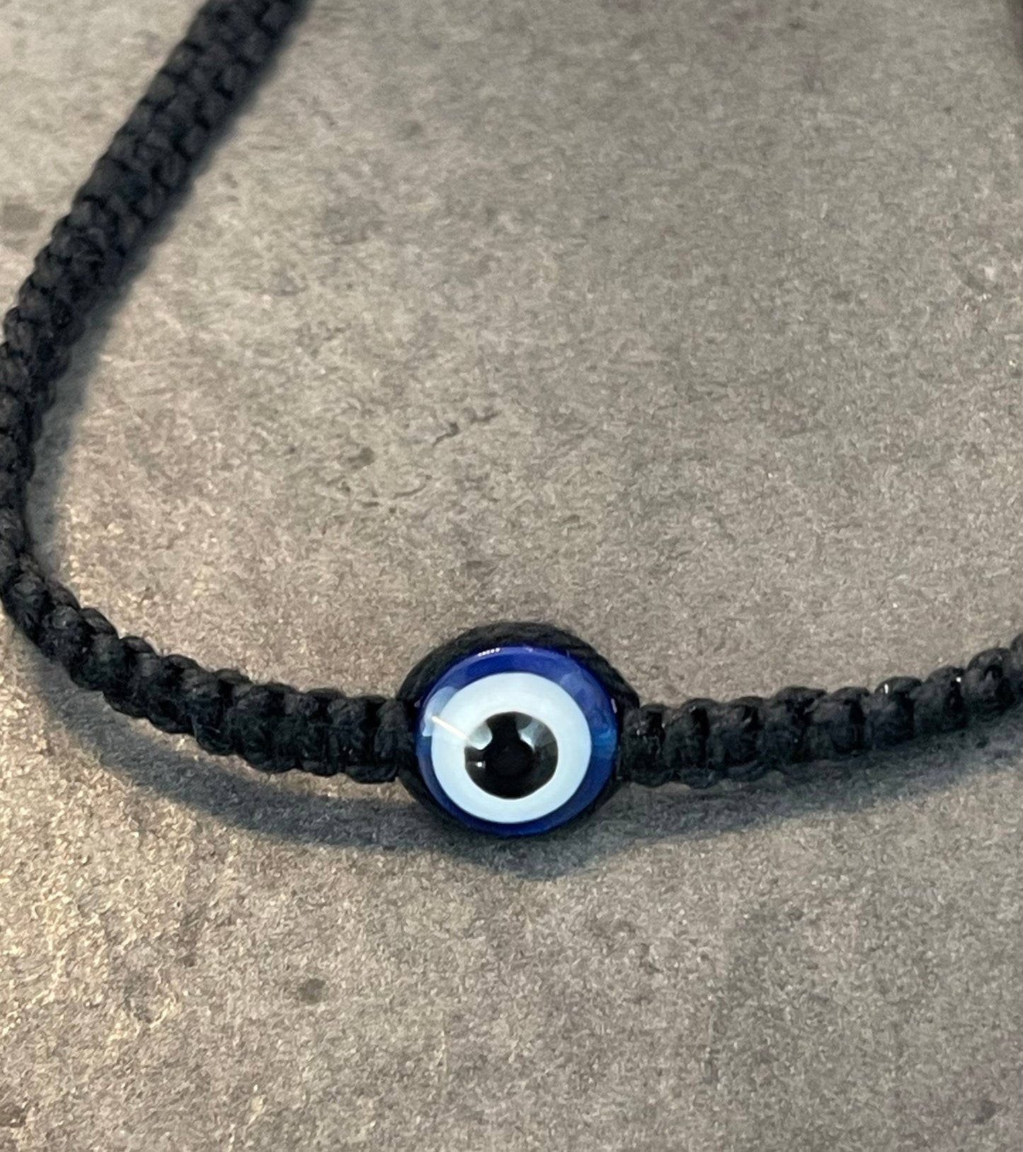 Black Evil Eye Pull Tie Bracelet