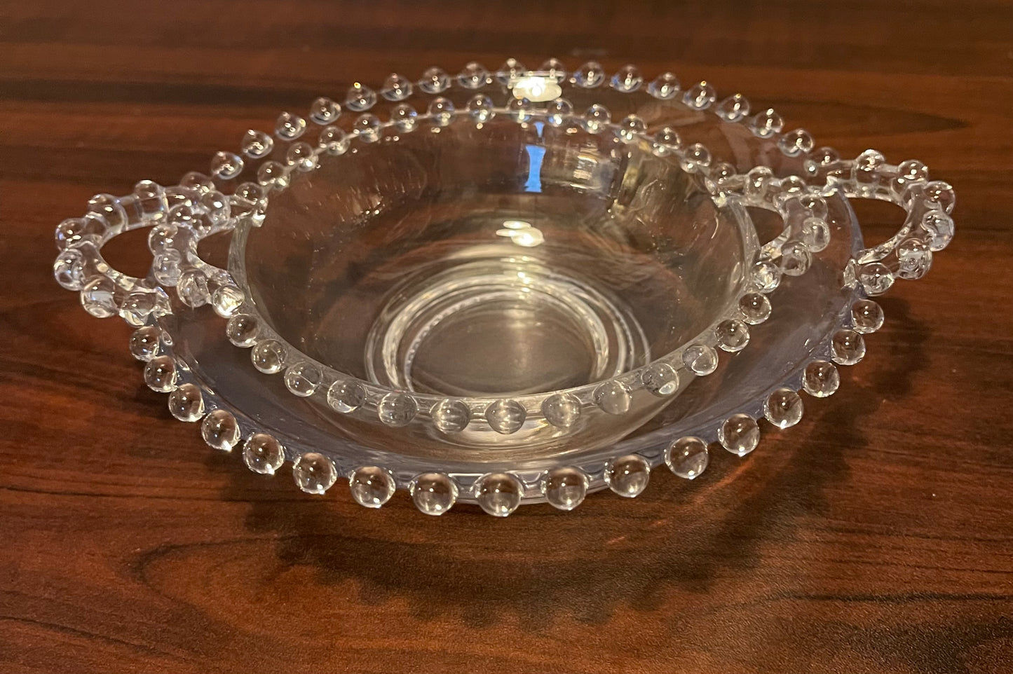 Set of 2 Candlewick Clear Glass Bowls