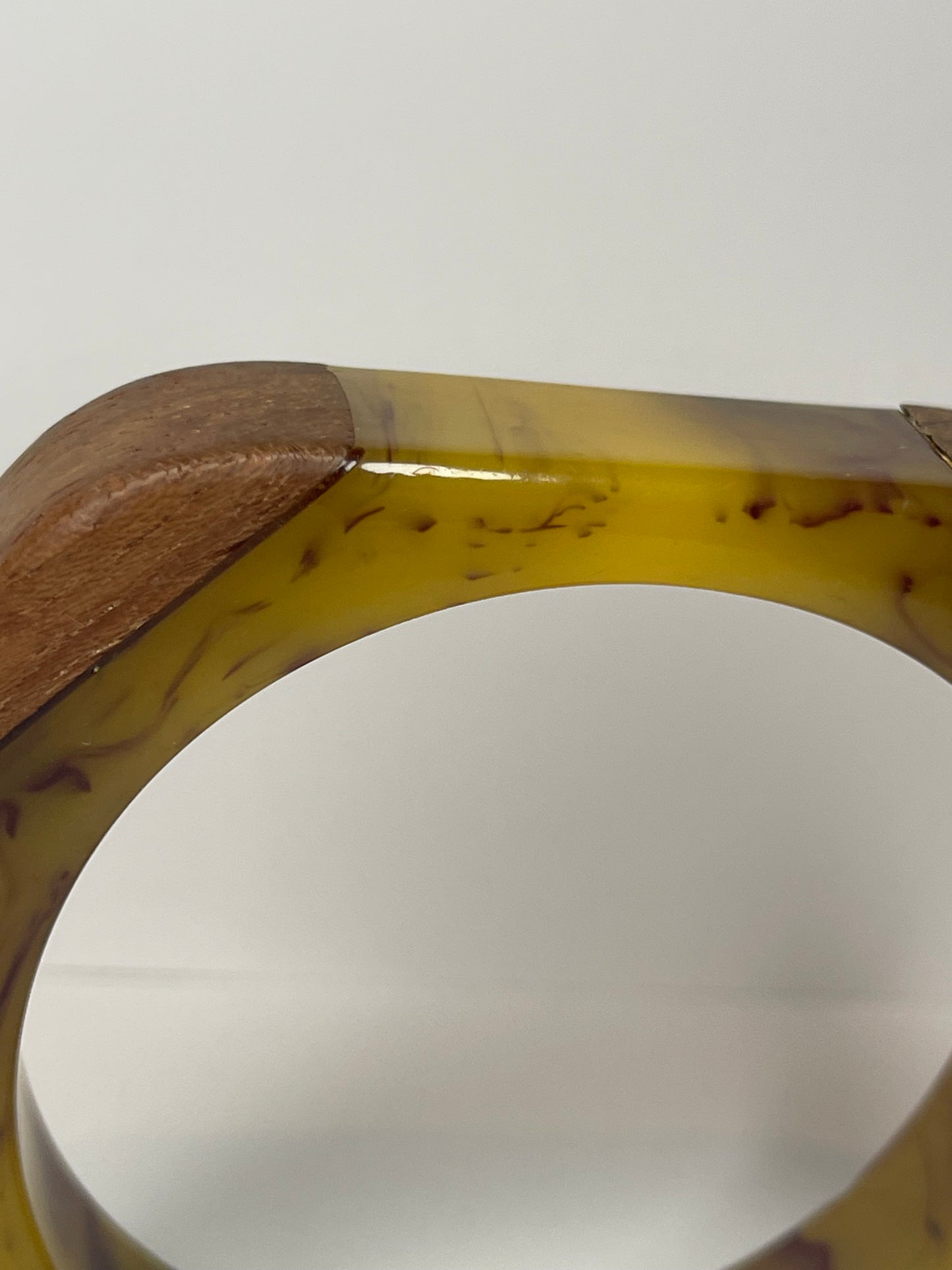 Bakelite and Wood Bangle Bracelet