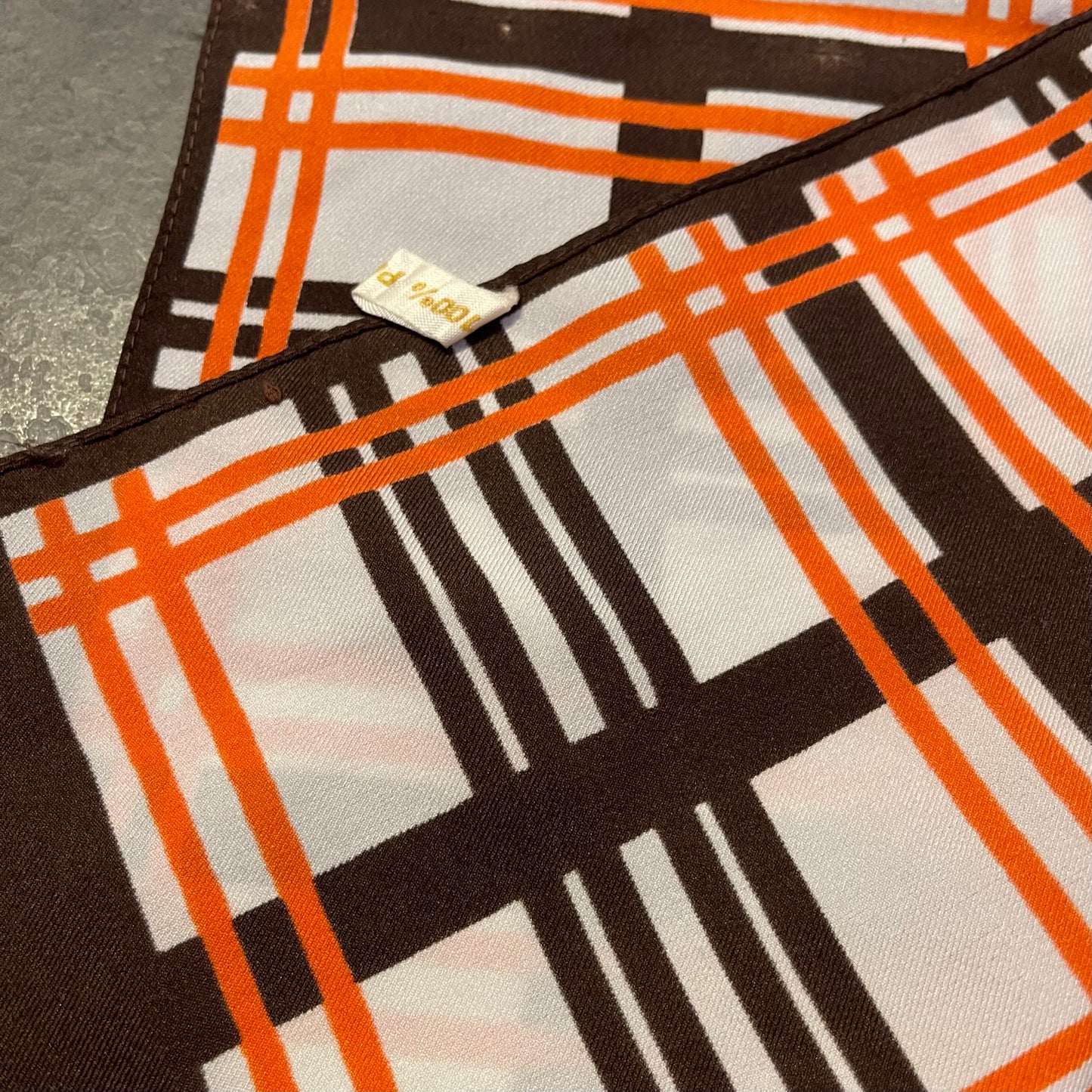 Brown and Orange Plaid Scarf