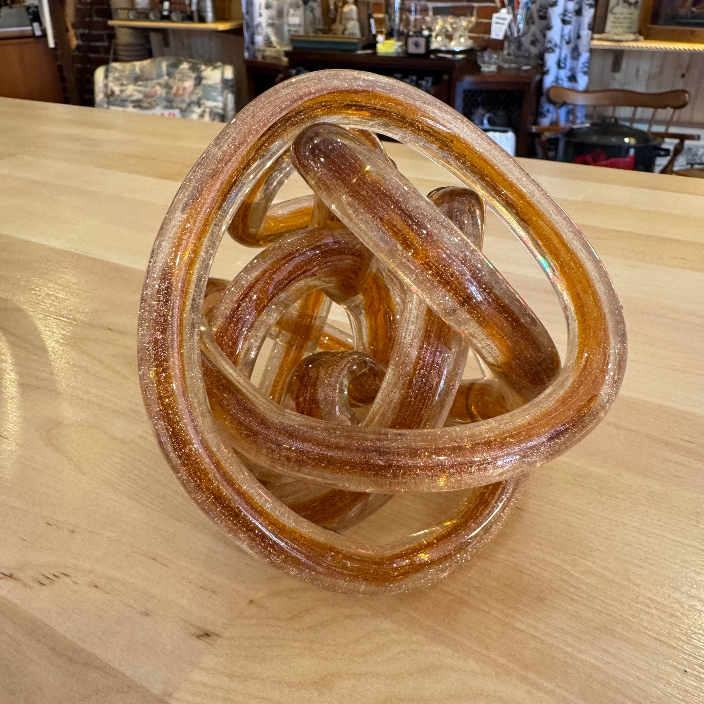 Gold Blown Glass Art Piece 5"