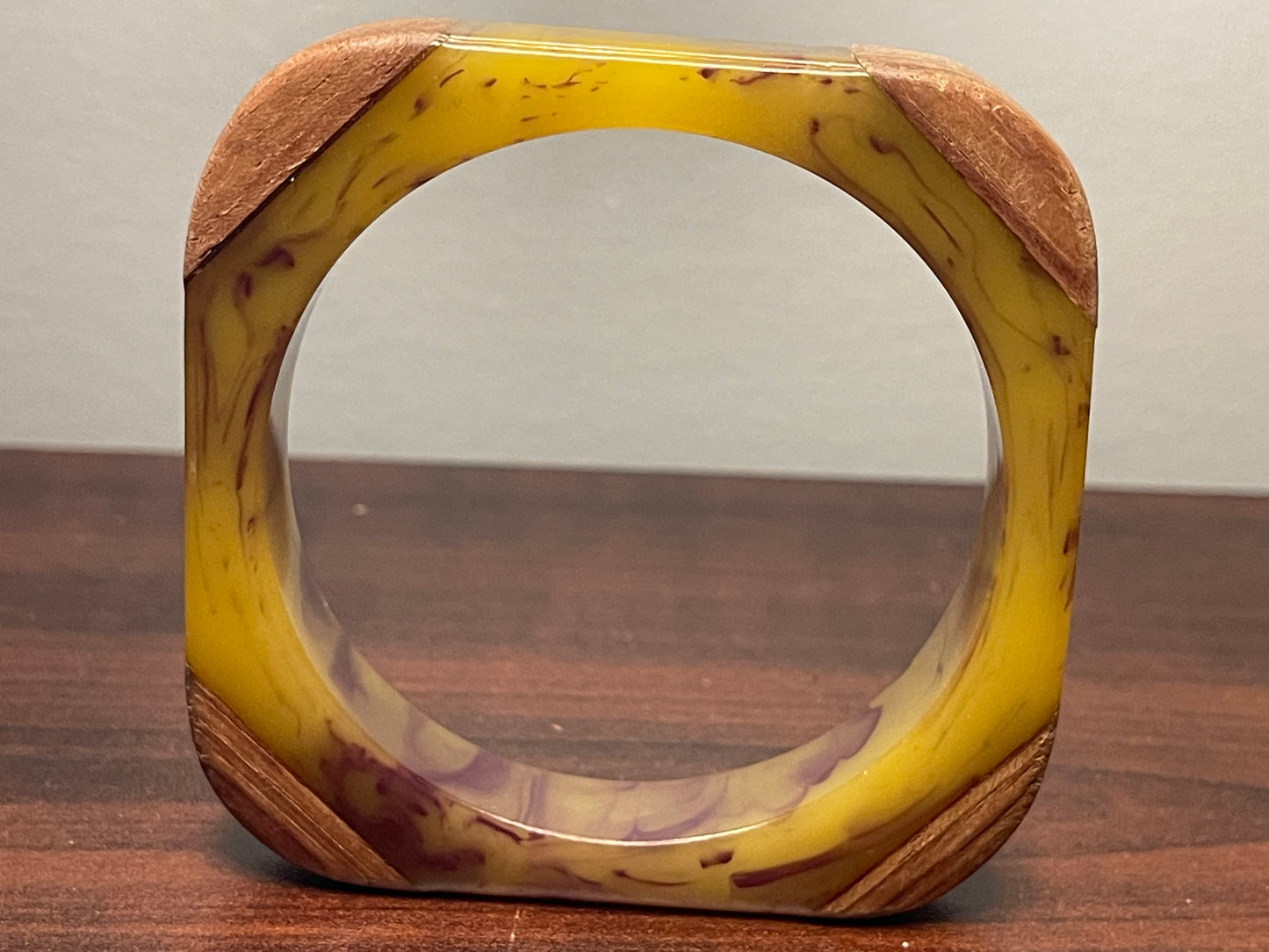 Bakelite and Wood Bangle Bracelet