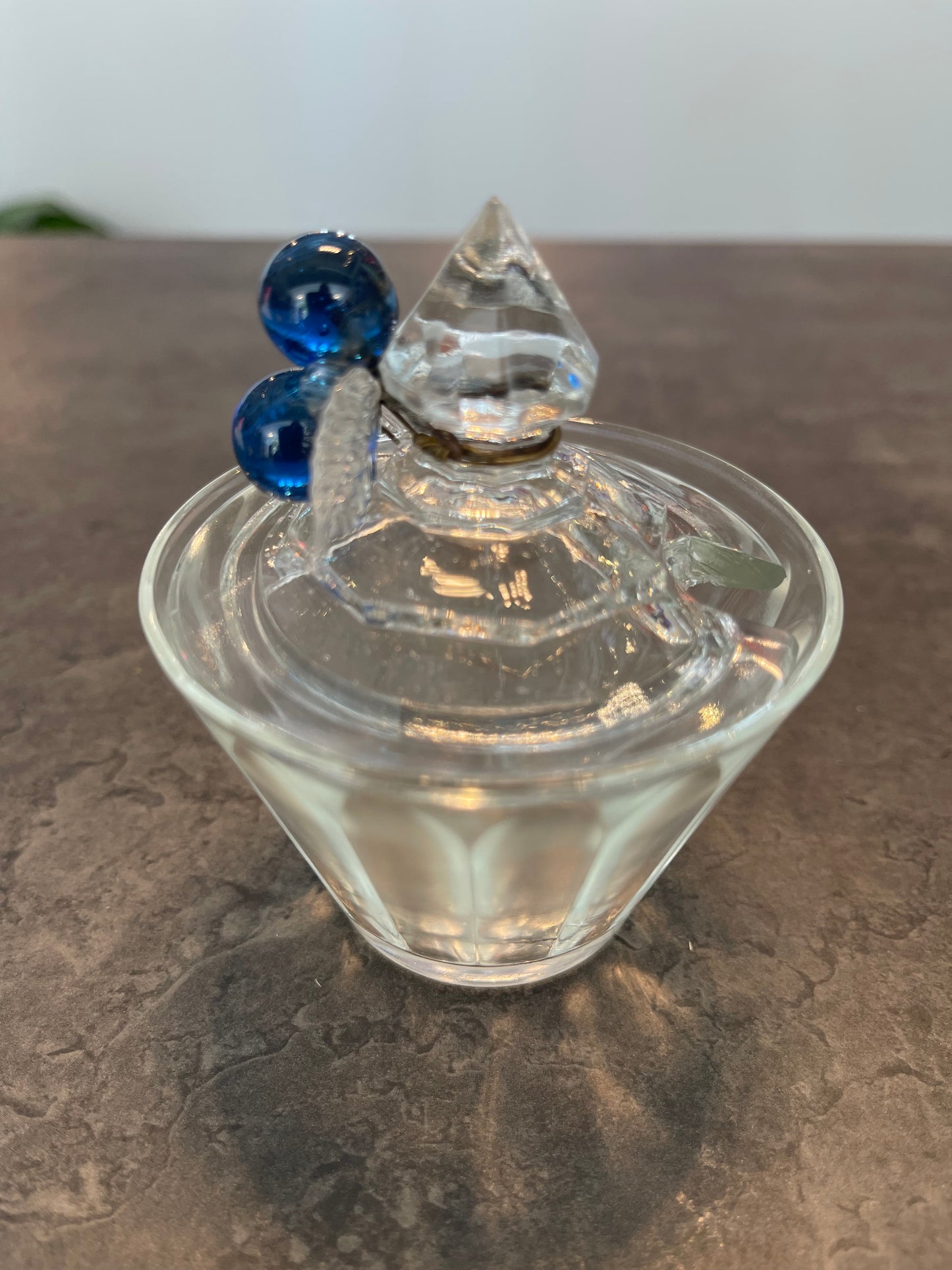 Set of 3 Cut Glass Jelly Jars