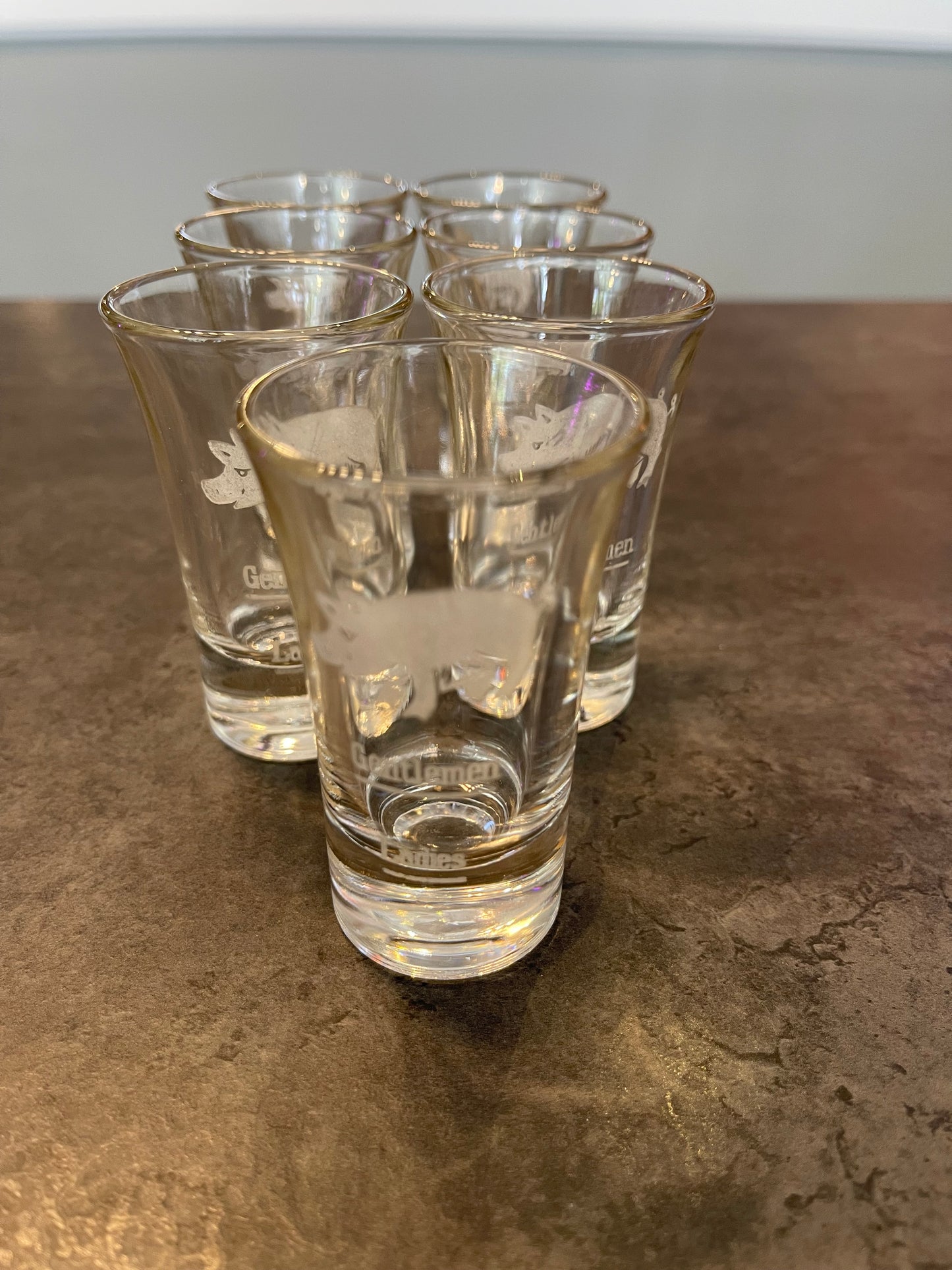 Set of 7 Pig Shot Glasses