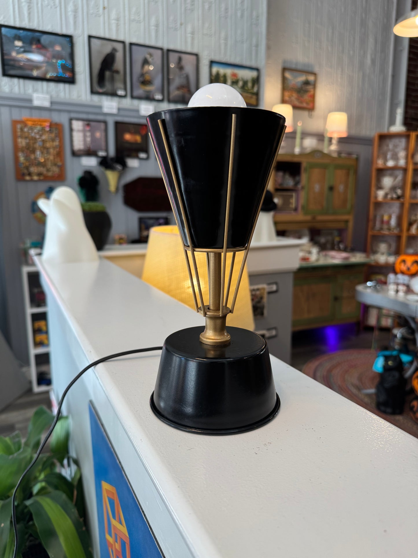 Black and Gold Atomic Torch Desk Lamp
