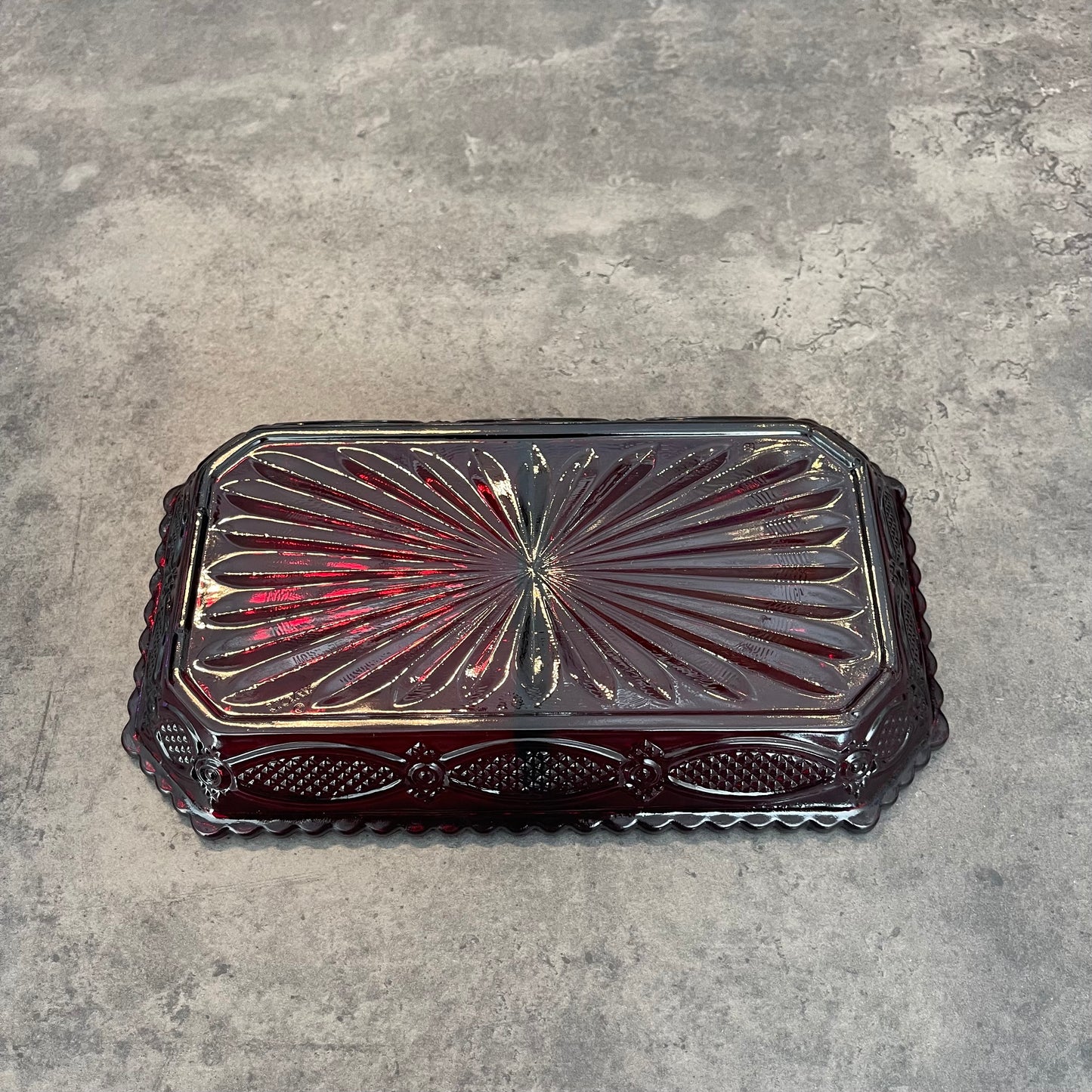 Avon Ruby Red Divided Relish Dish