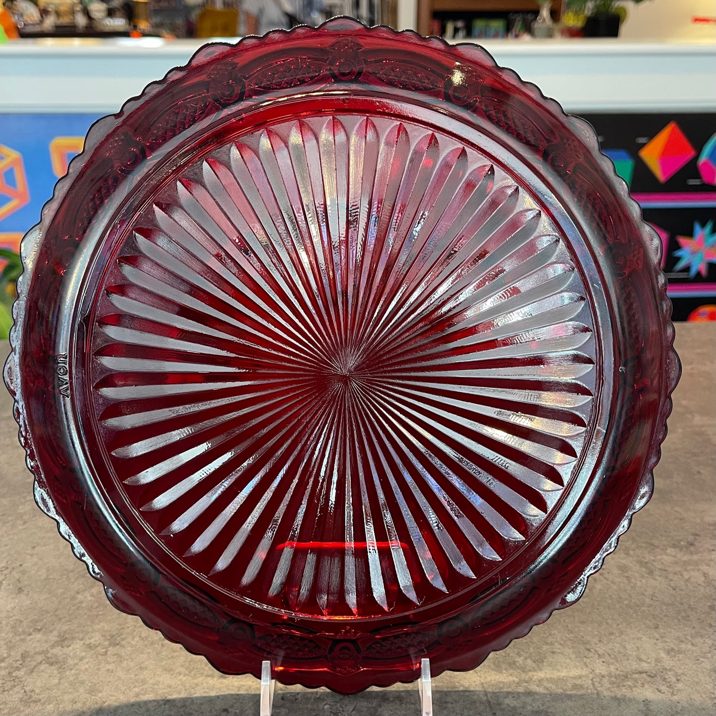 Avon Ruby Red Round Platter