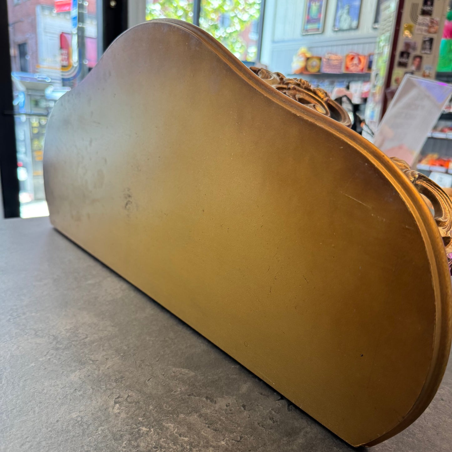 Syroco Wood Gold Wall Shelf