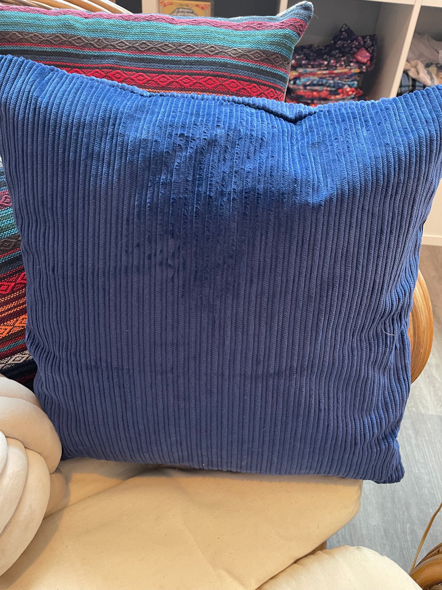 Blue Corduroy Pillow