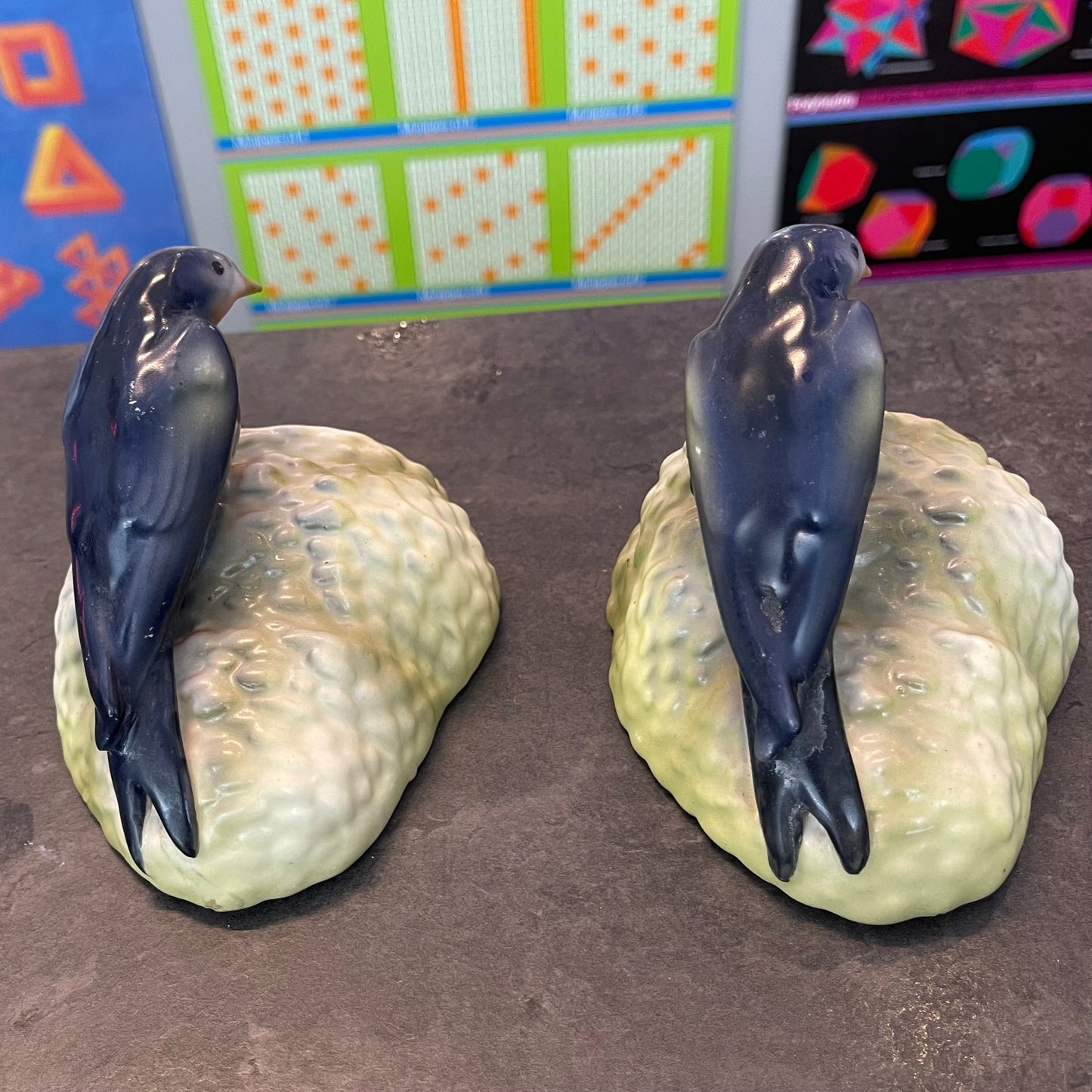 Pair of Purple Martin Wall Planters