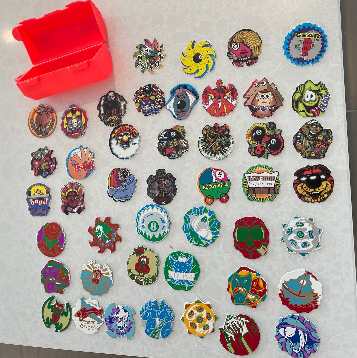 Set of 45 Die Cut Milk Caps/Pogs