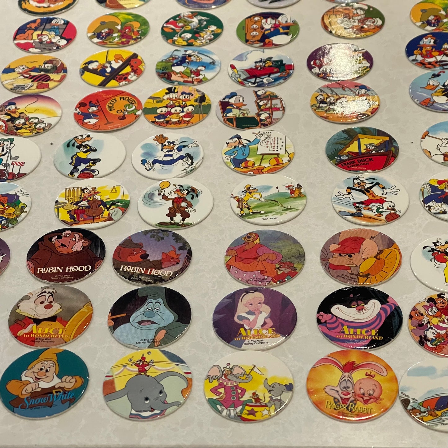 Set of 58 Disney Milk Cap/Pogs