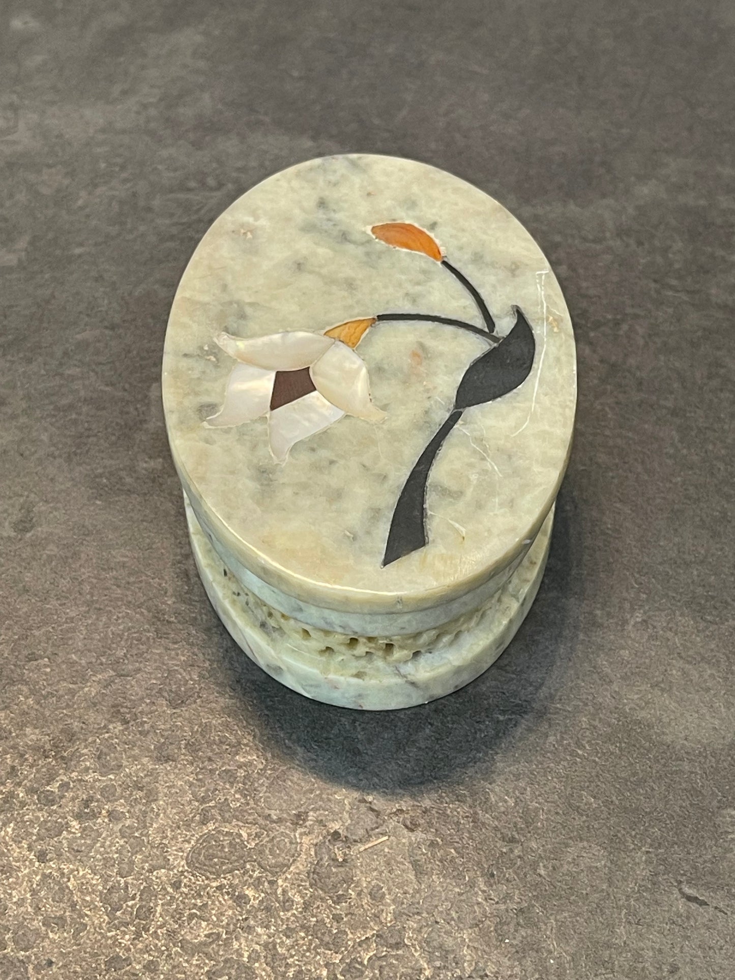 Stone Inlaid Trinket Box