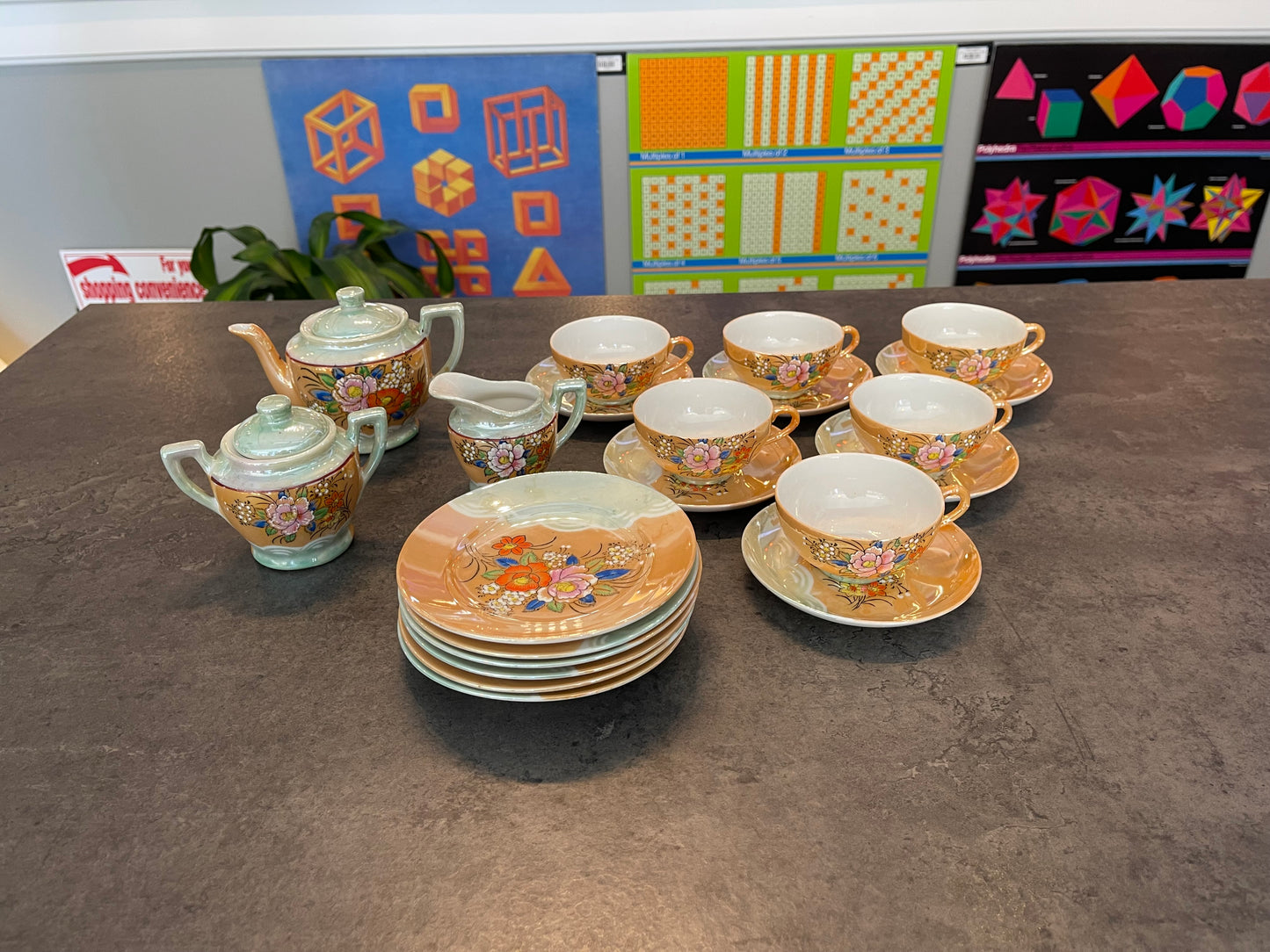 Japanese Lusterware 21 Piece Diminutive Tea Set