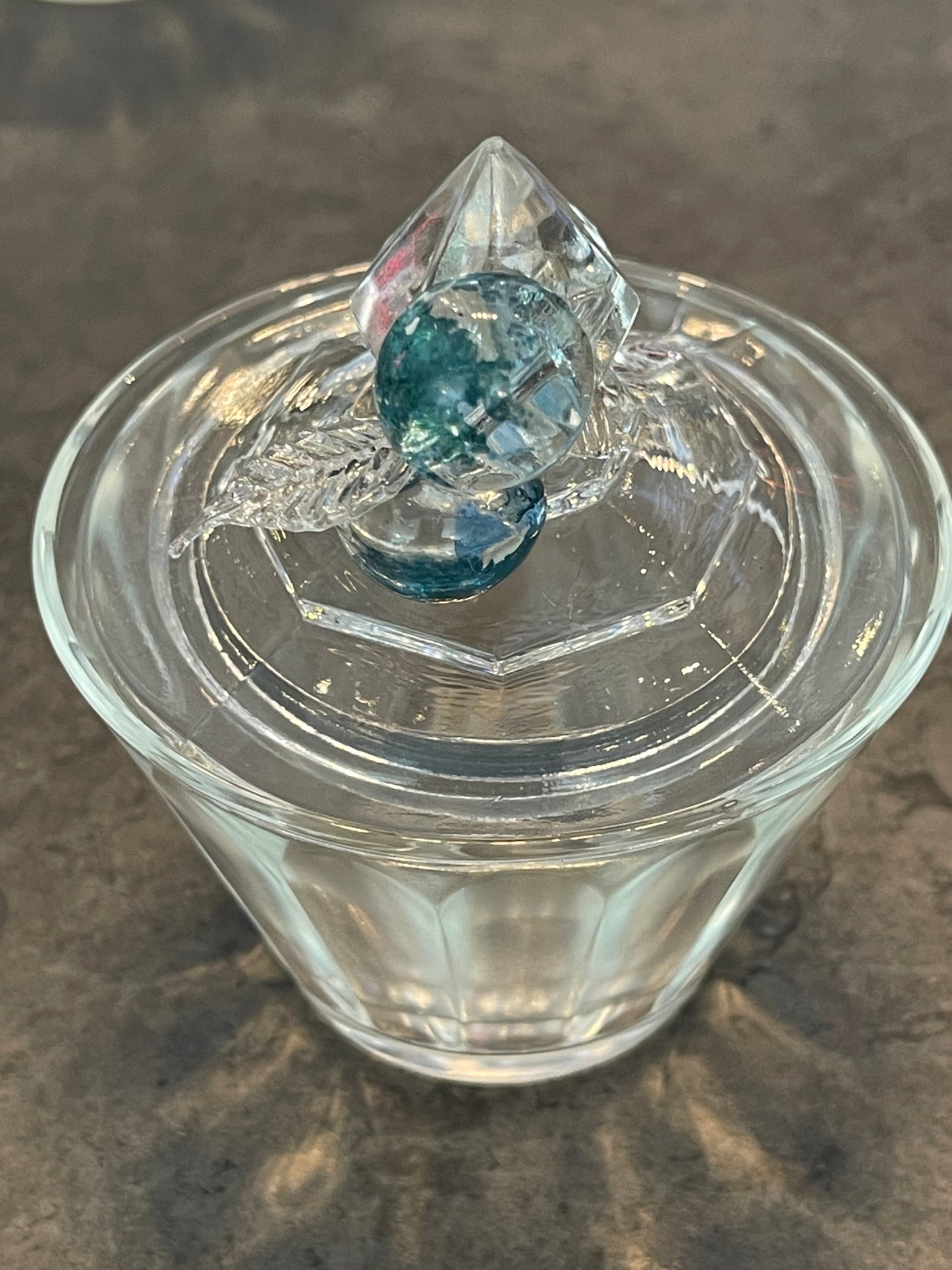 Set of 3 Cut Glass Jelly Jars