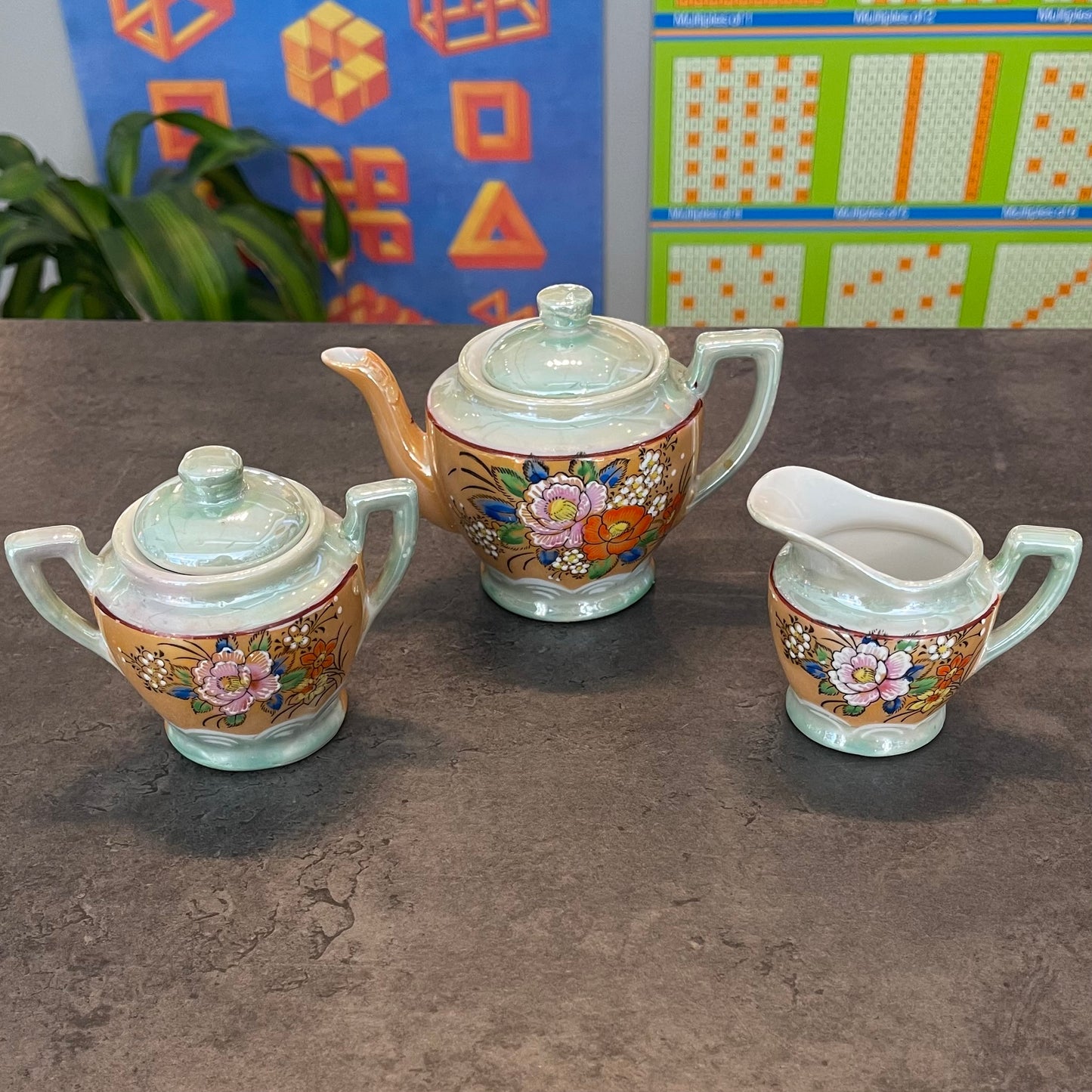 Japanese Lusterware 21 Piece Diminutive Tea Set