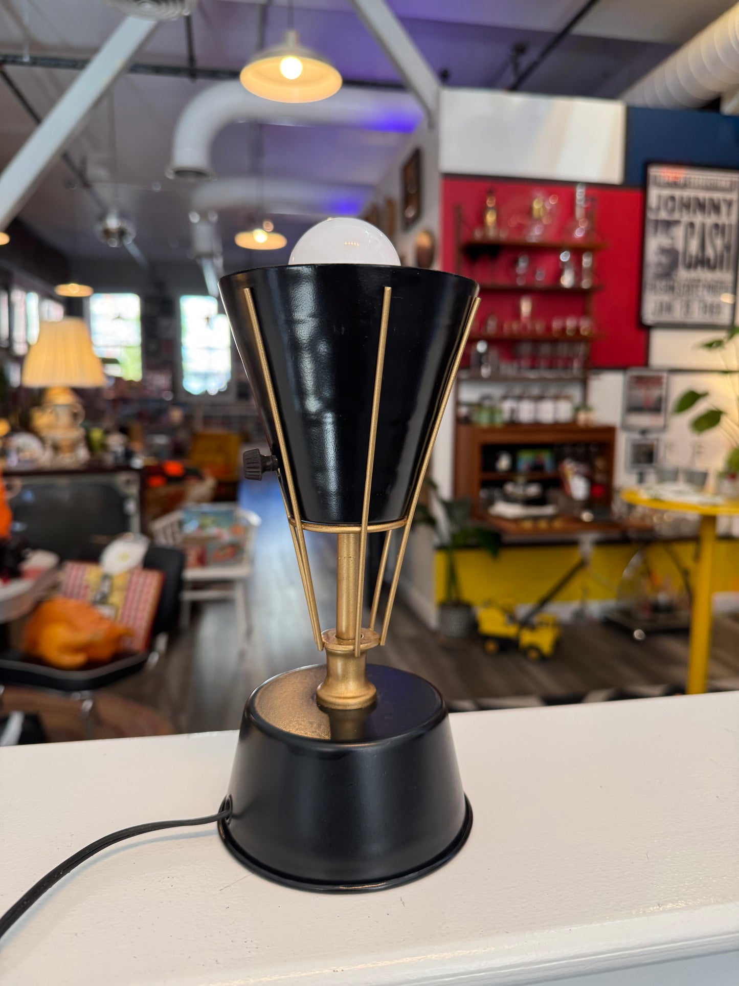 Black and Gold Atomic Torch Desk Lamp
