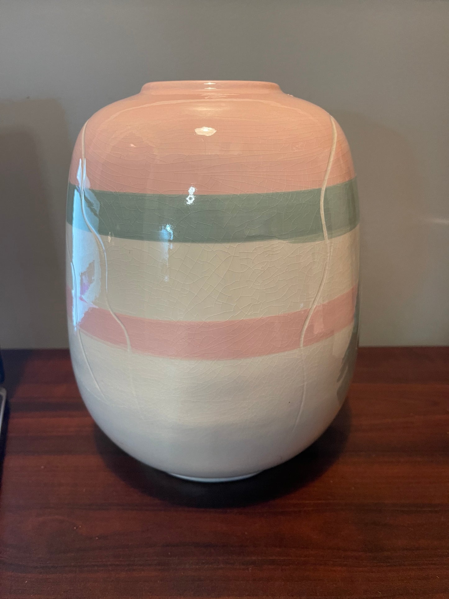 Pink and Green Ceramic Vase