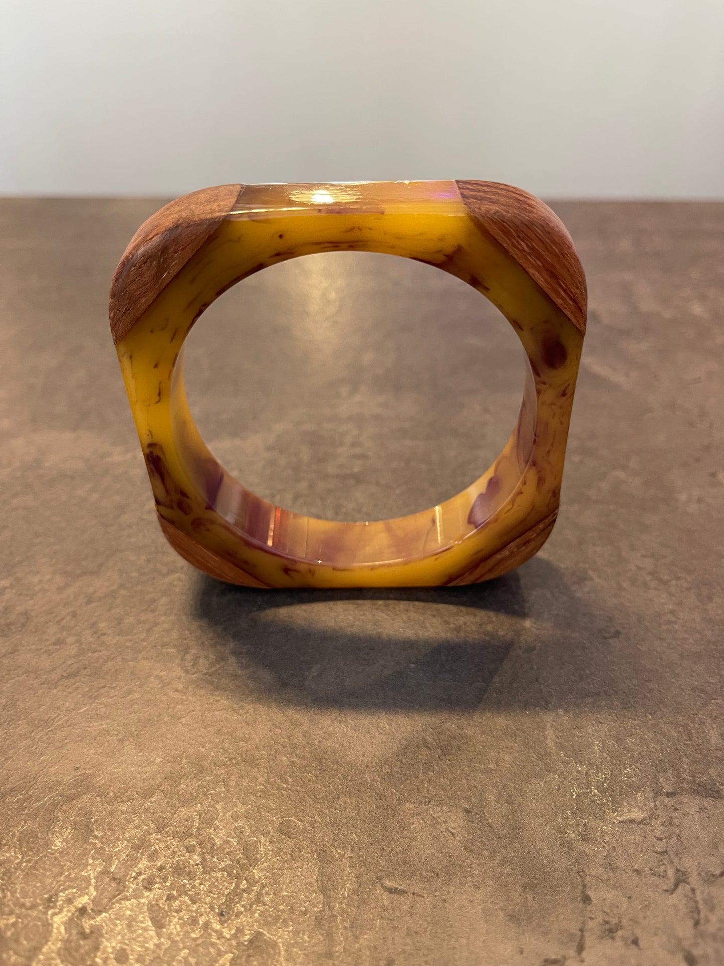 Bakelite and Wood Bangle Bracelet