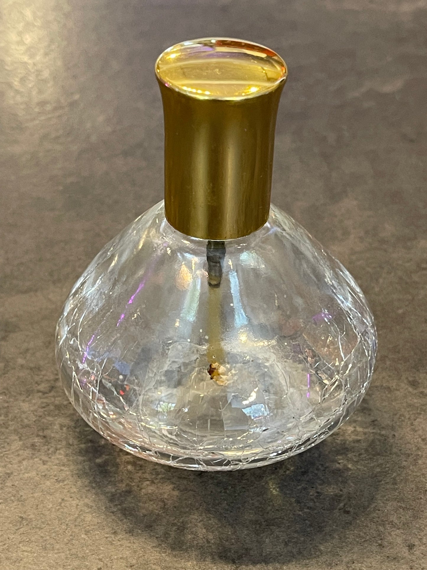 Crackle Glass Perfume Bottle